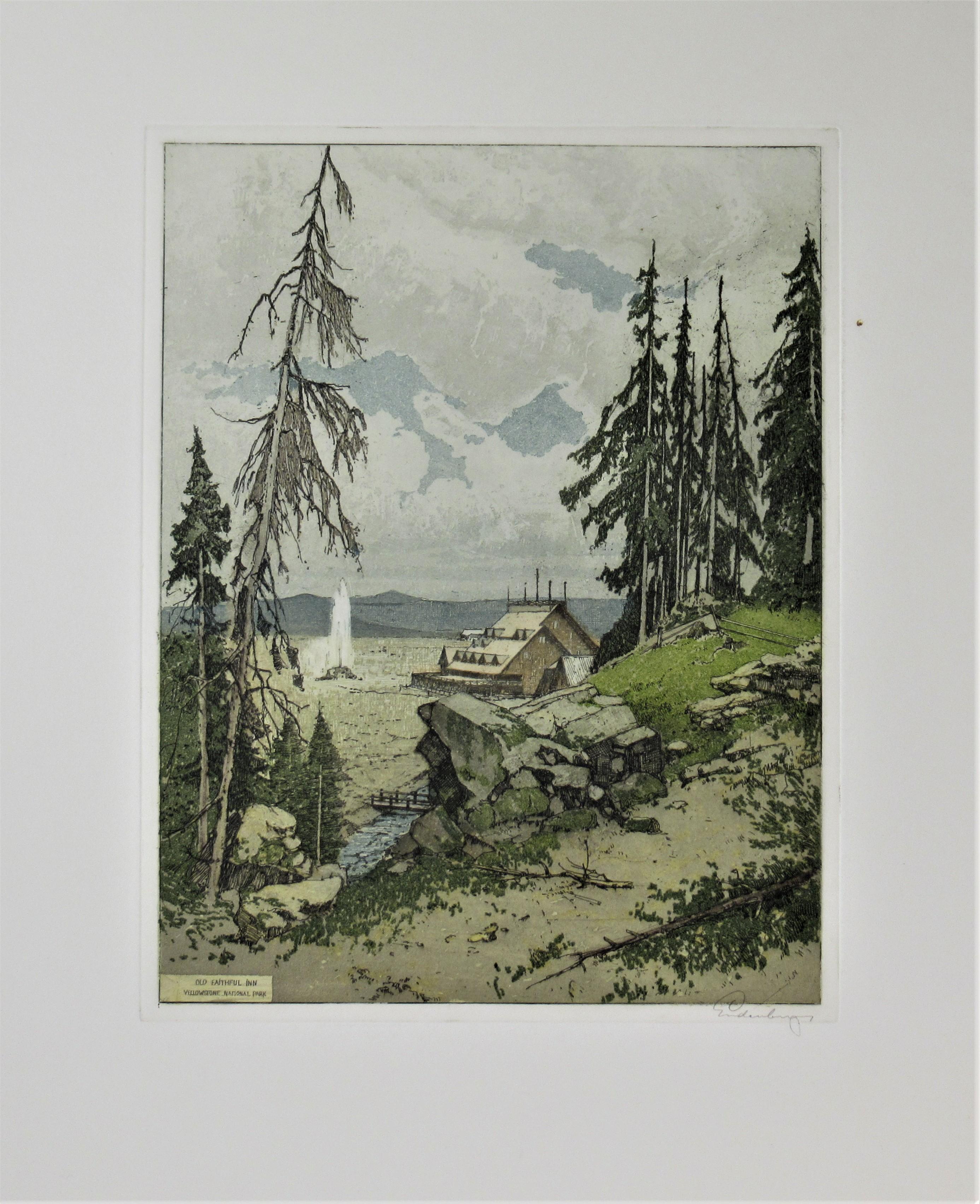 Josef Eidenberger Figurative Print - Old Faithful Inn, Yellowstone National Park