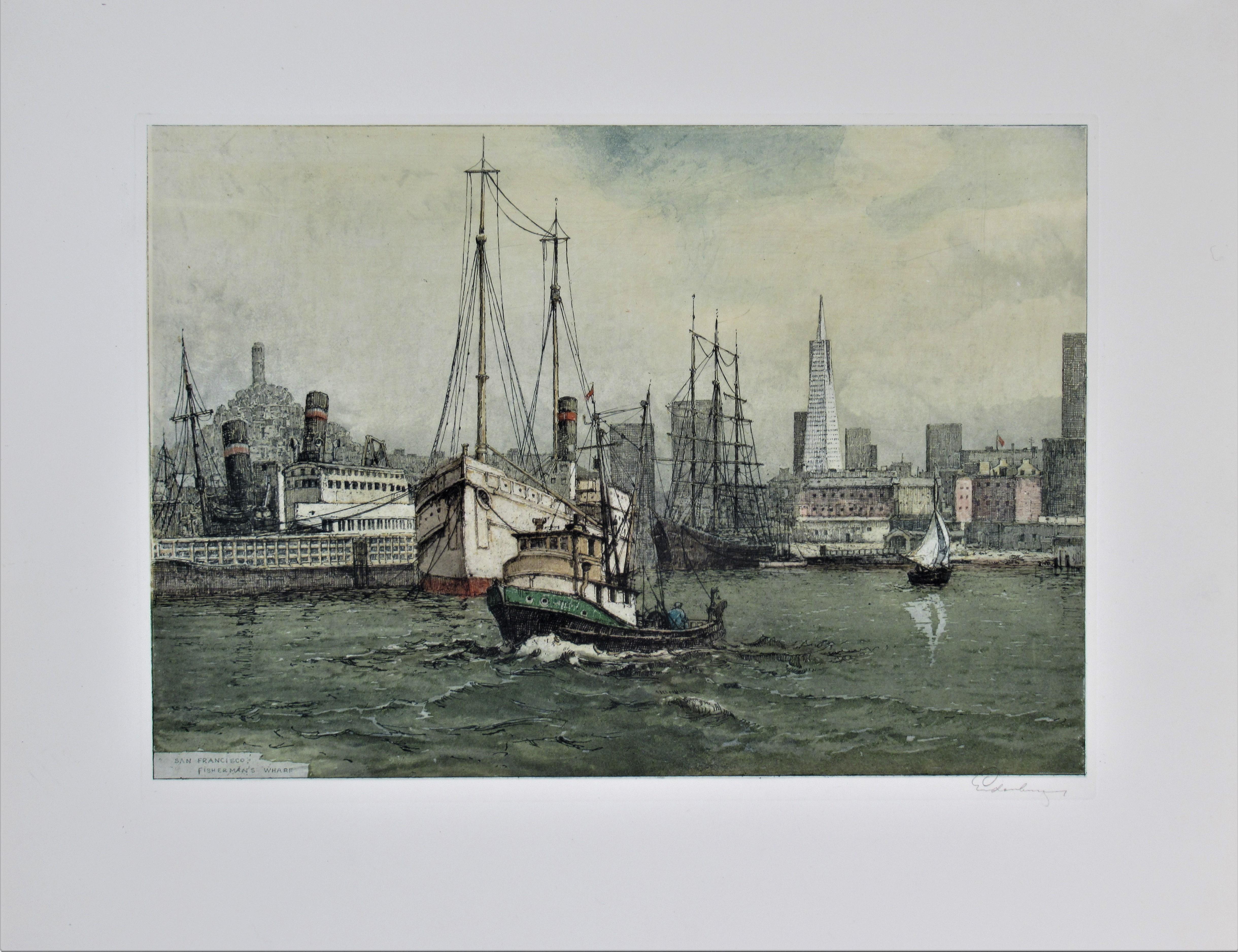 Josef Eidenberger Figurative Print - San Francisco, Fisherman's Wharf