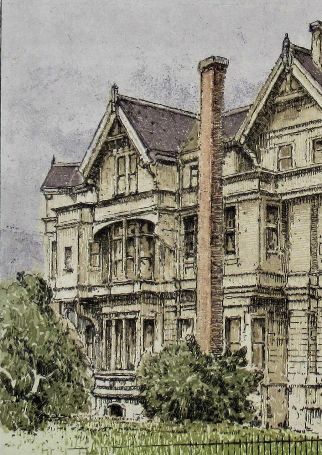 San Francisco, la casa Haas Lilienthal - Figurative Print Grigio di Josef Eidenberger