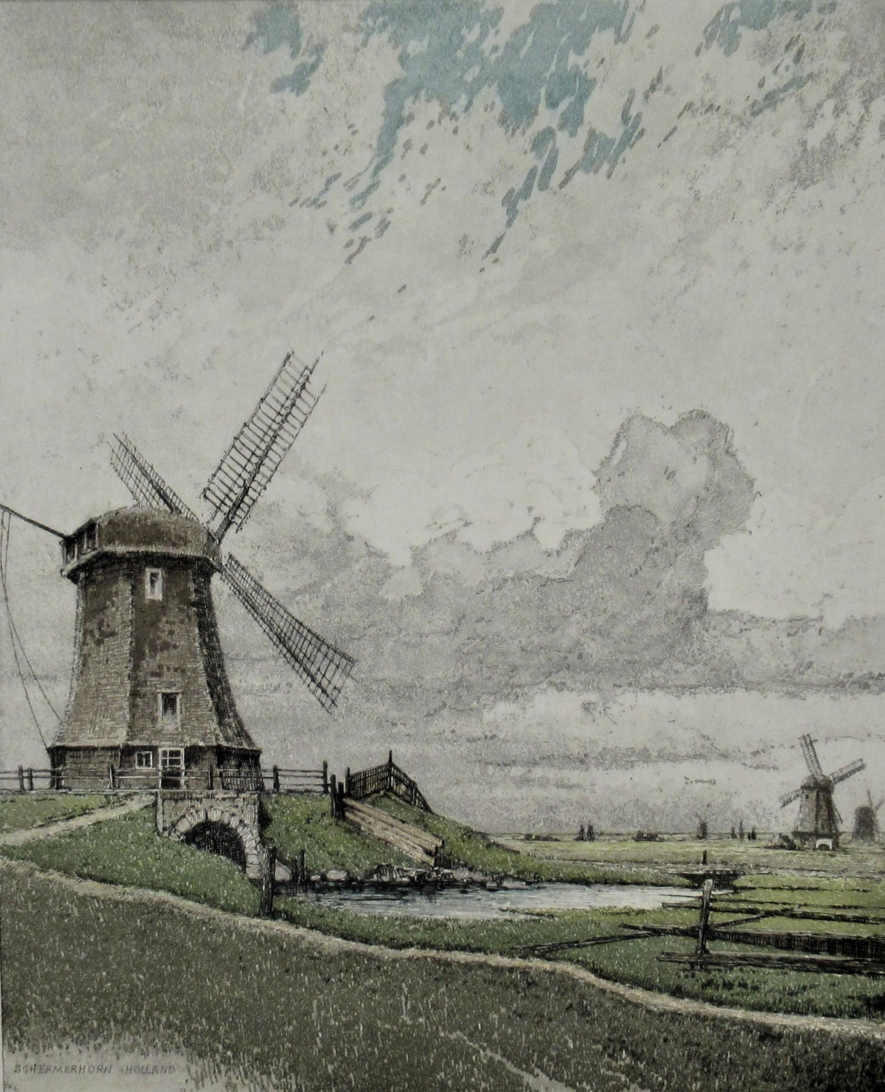 Schermerthorn Windmuhle, Hollande - Print de Josef Eidenberger