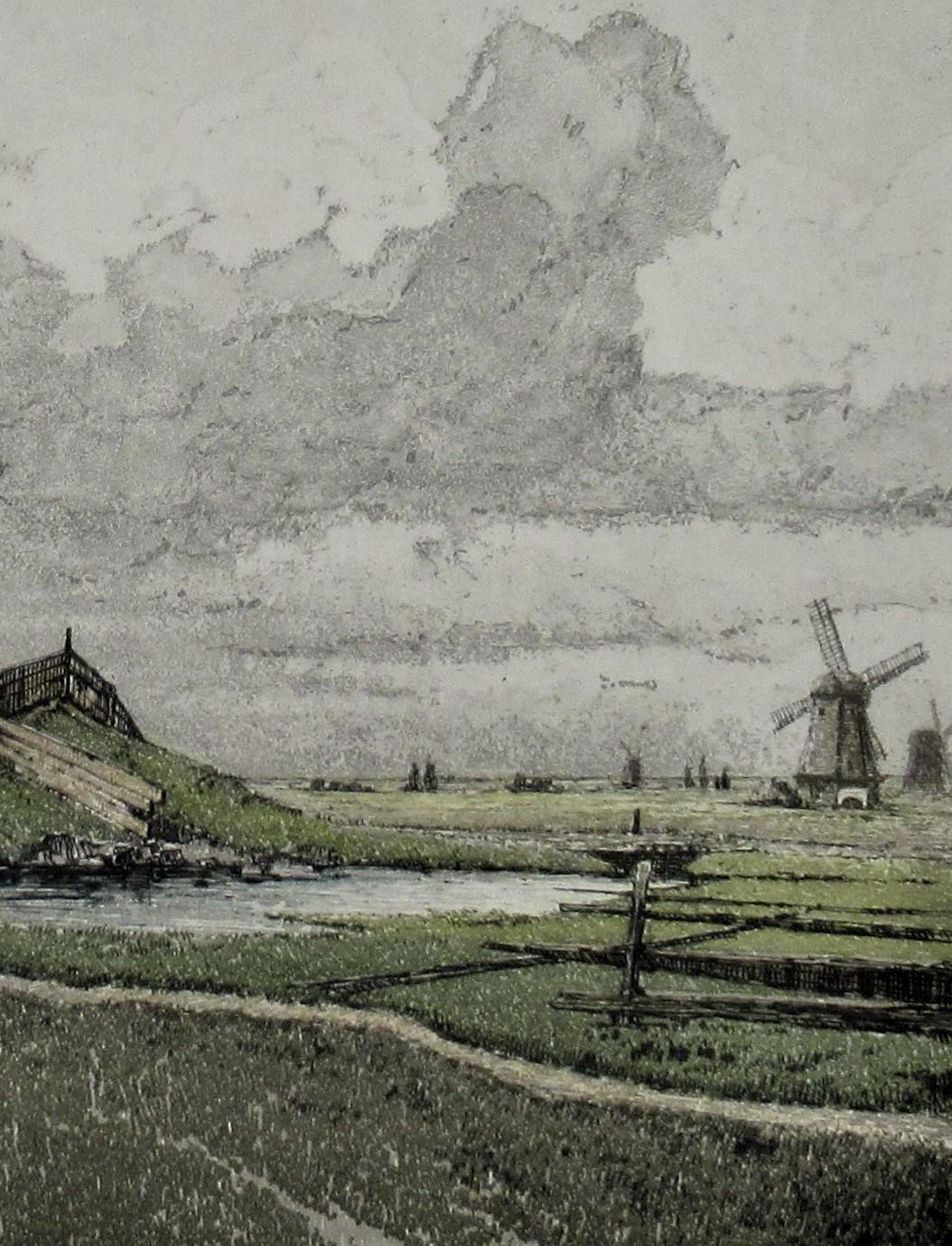 Schermerthorn Windmuhle, Holland - Realist Print by Josef Eidenberger