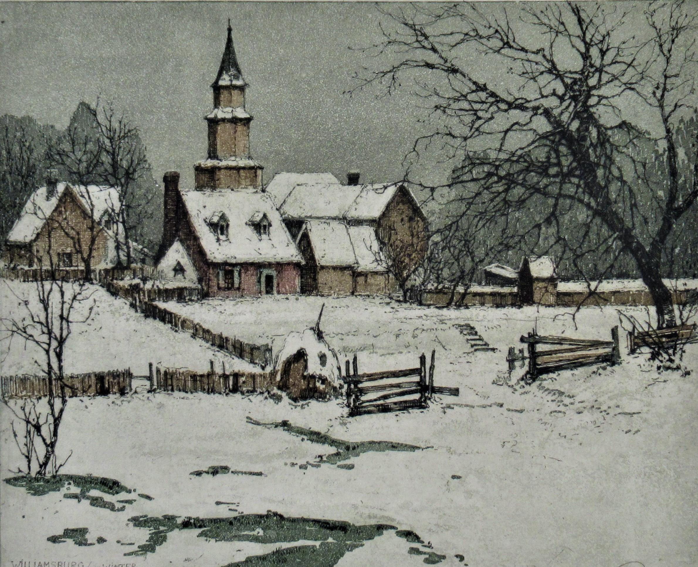 Williamsburg in Winter - Print by Josef Eidenberger