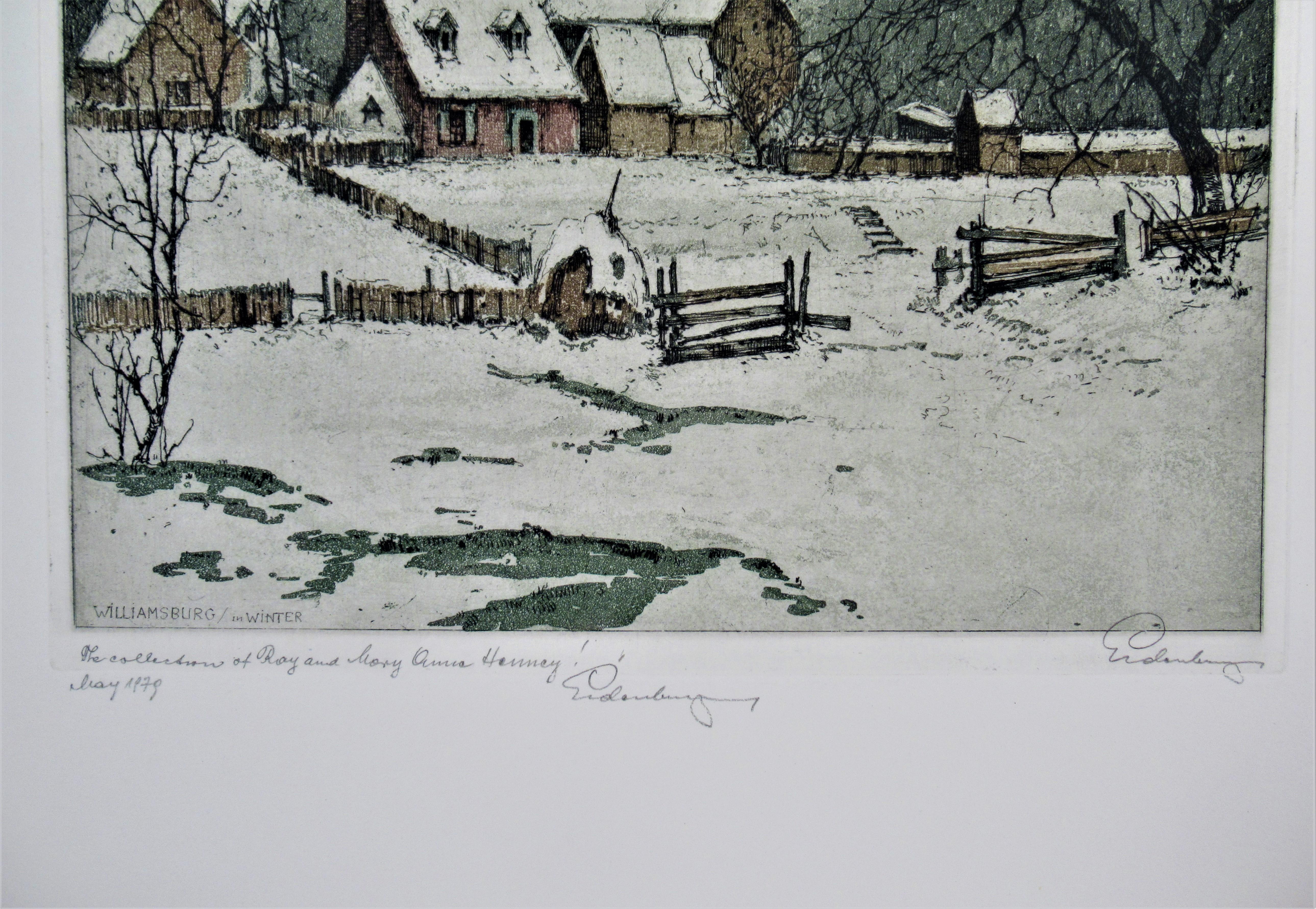 Williamsburg in Winter - Realist Print by Josef Eidenberger