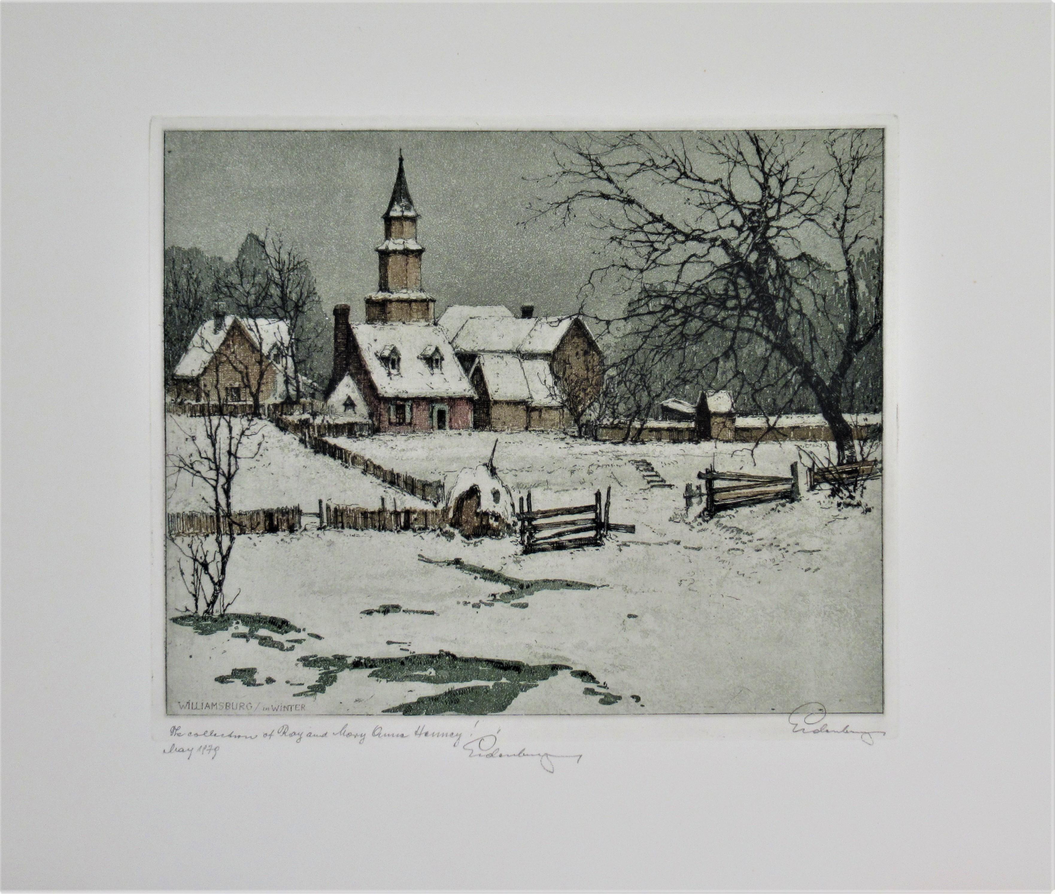 Josef Eidenberger Figurative Print - Williamsburg in Winter