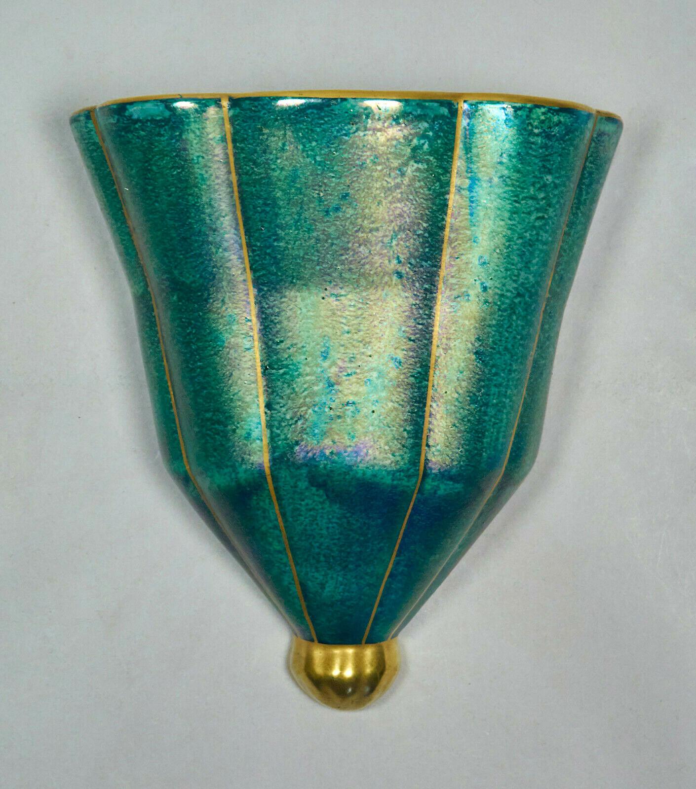 Glazed Josef Ekberg Art Deco Wall Pocket Vase by Gustavsberg of Sweden