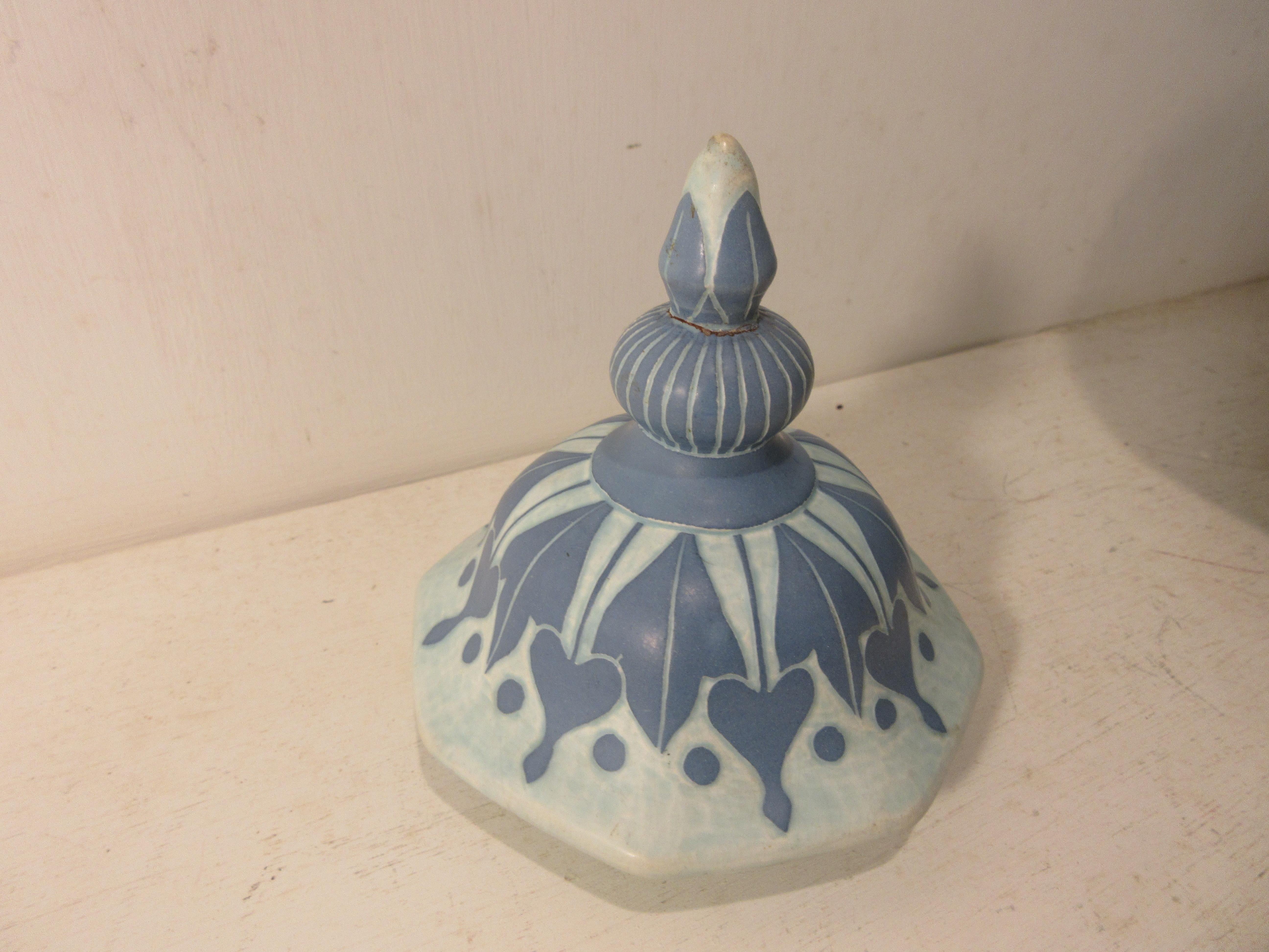 Swedish Josef Ekberg Ceramic Lidded Vase For Sale