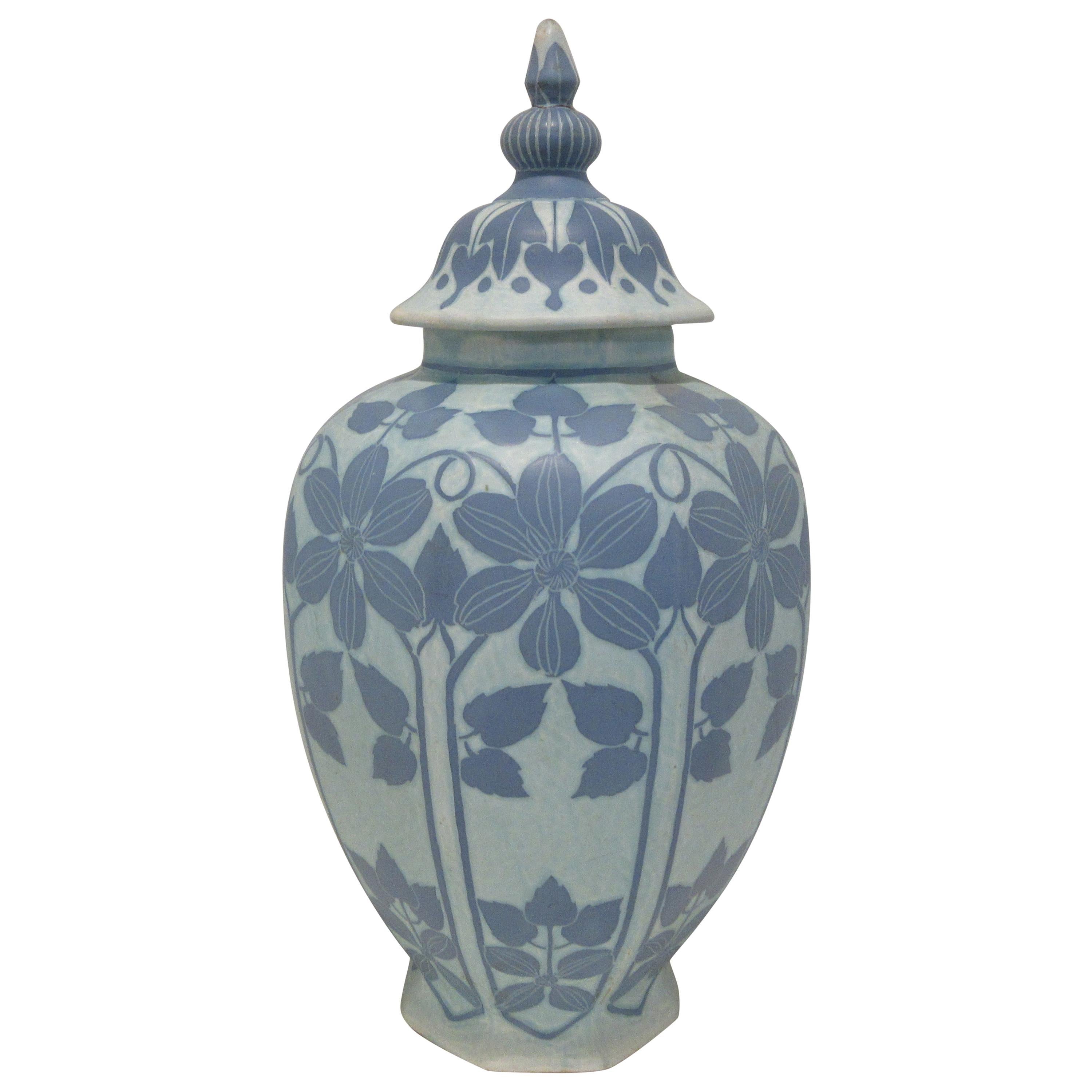 Josef Ekberg Ceramic Lidded Vase For Sale
