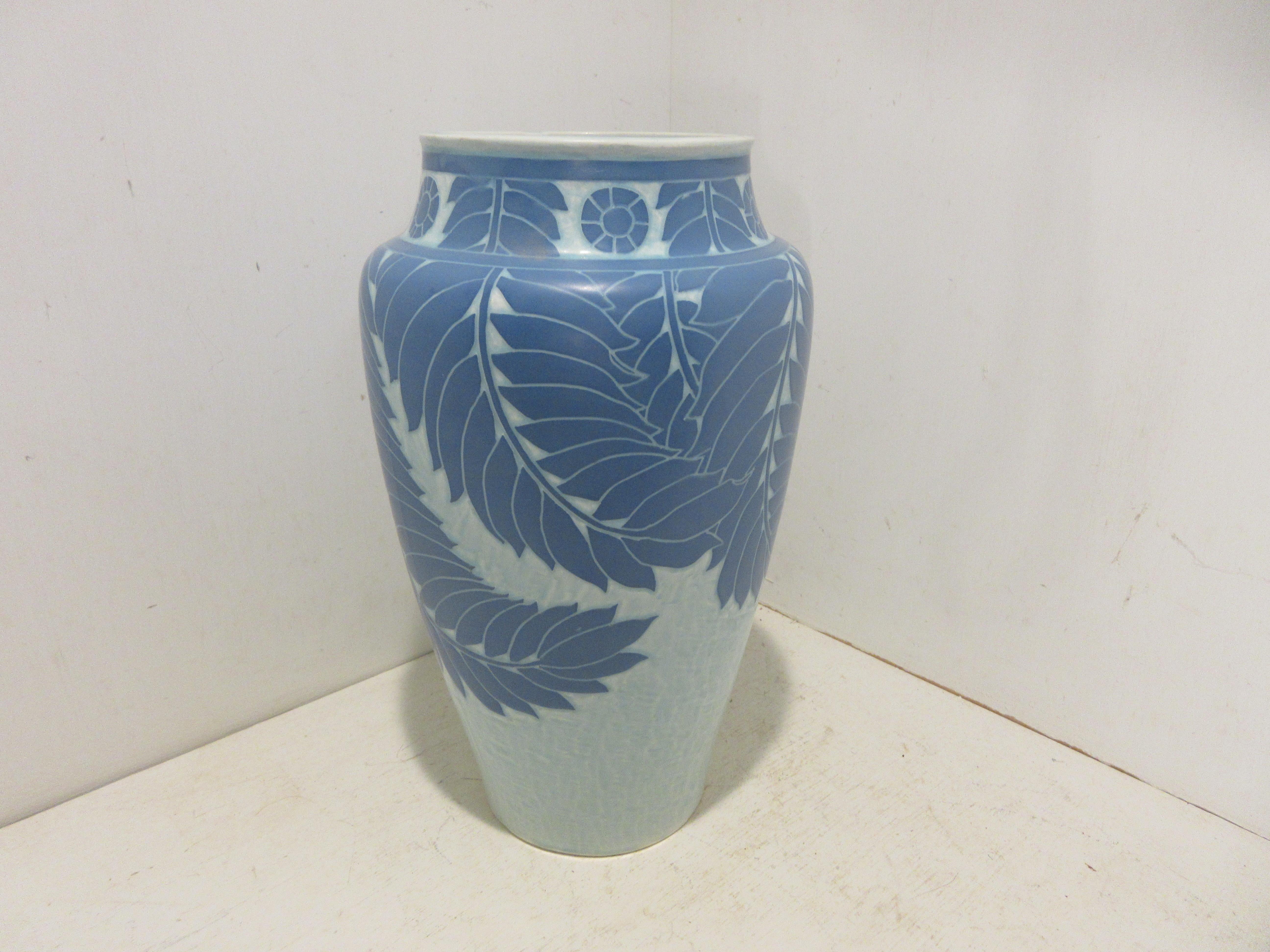 This is a handmade, 1 off Sgraffito vase made by the Swedish ceramic artist Josef Ekberg in 1907. he was one of Sweden's top ceramic artist at the time. He started working at the Gustavsberg foundry in 1898 till his death in 1945. His works are