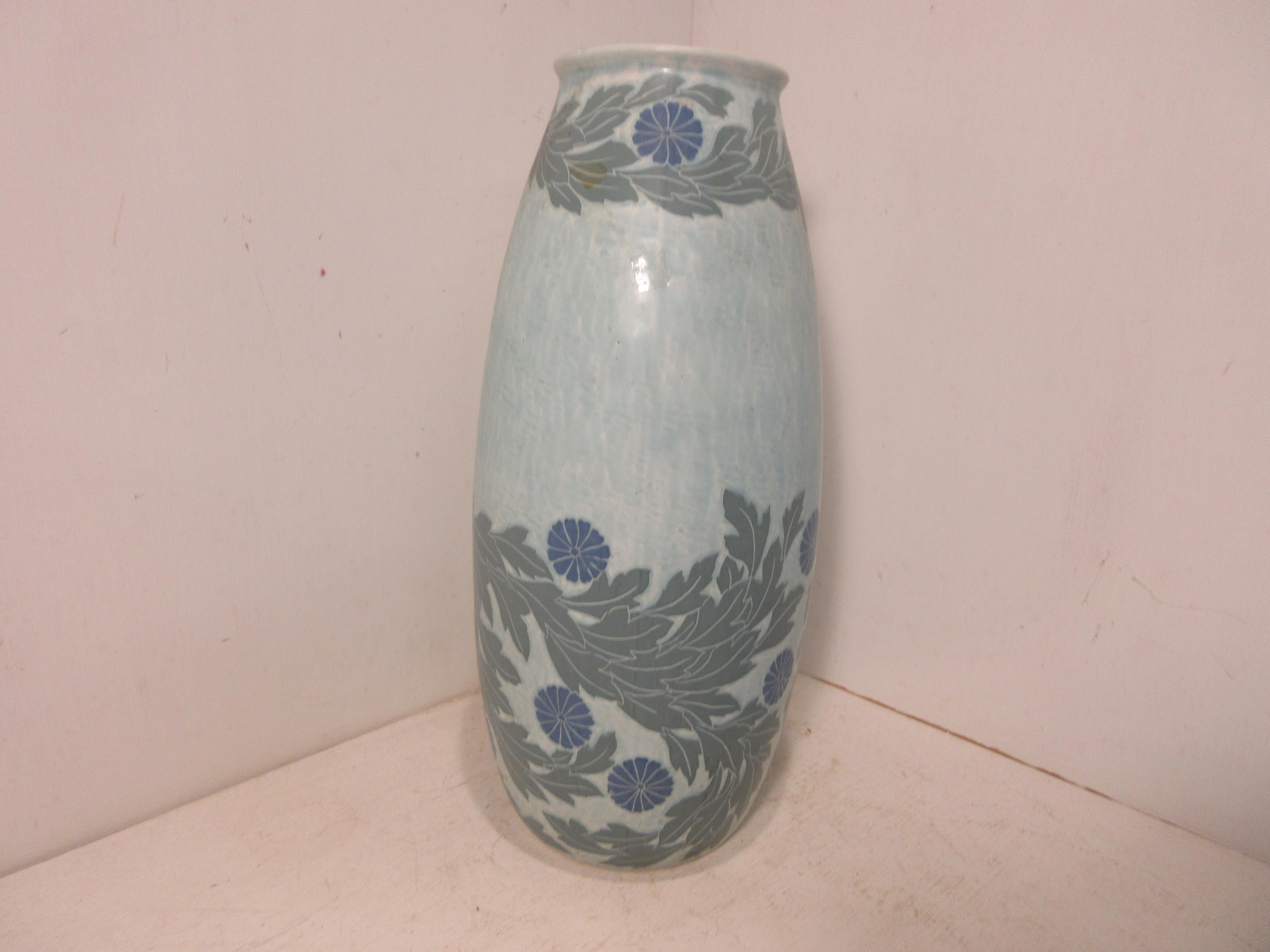 Carved Josef Ekberg Ceramic Vase For Sale
