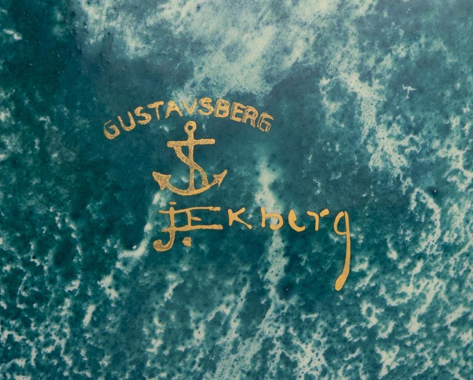 Josef Ekberg für Gustavsberg. Große achteckige Keramikschale. im Angebot 2