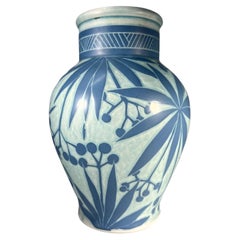 Josef Ekberg For Gustavsberg Of Sweden, Stylised Sgraffito Palm Vase c1911