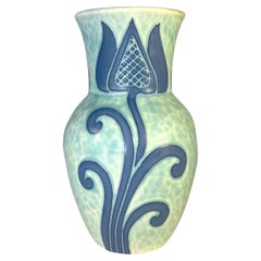 Josef Ekberg For Gustavsberg Of Sweden, Stylised Sgraffito Tulip Vase c1926