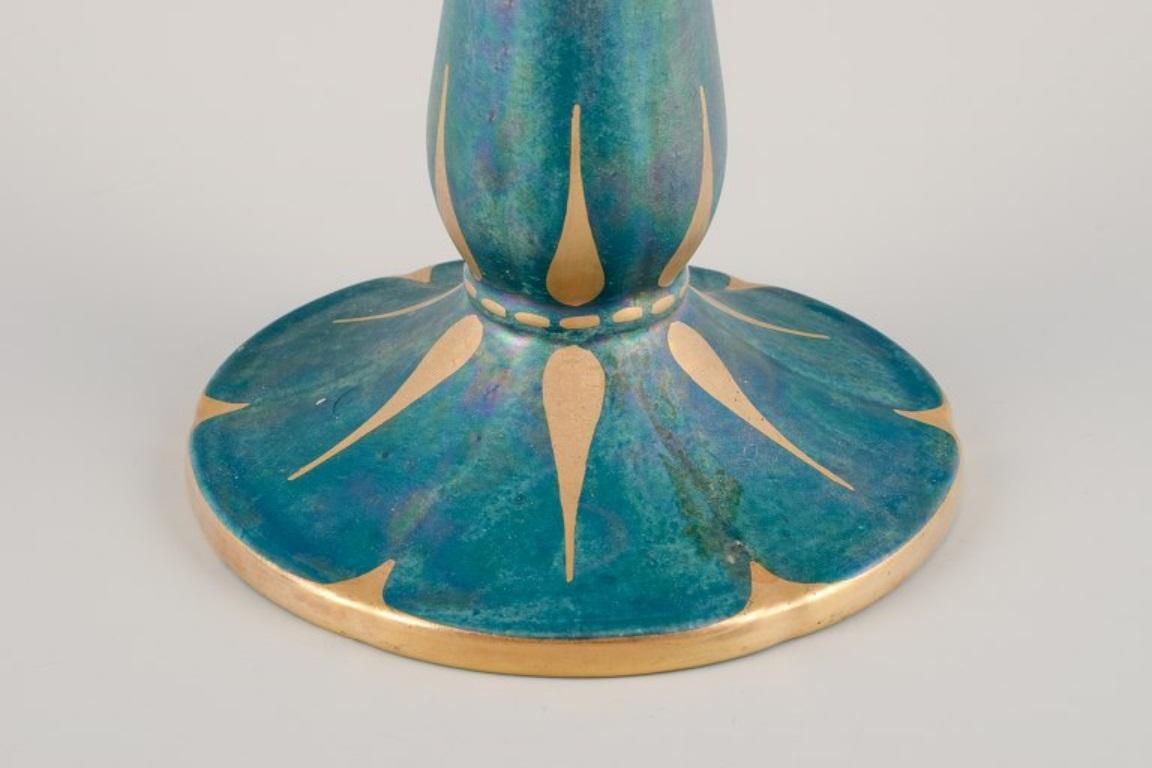 Glazed Josef Ekberg for Gustavsberg, Sweden. A pair of ceramic candle holders. For Sale