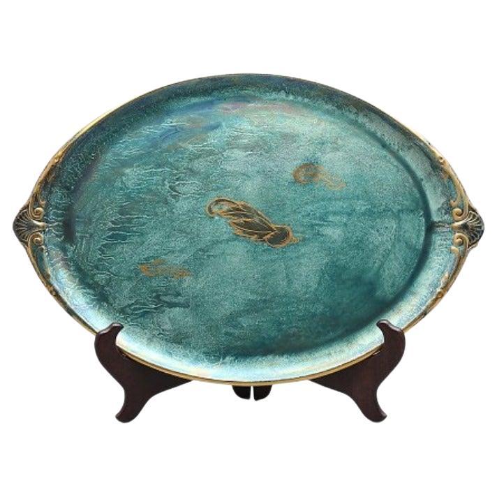 Josef Ekberg for Gustavsberg, Sweden. Large oval platter in ceramic. For Sale