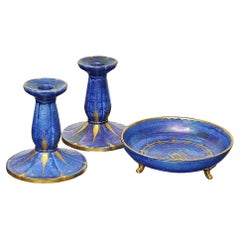 Josef Ekberg, Gustavsberg, rari candelieri Art Deco a colori e videopoche