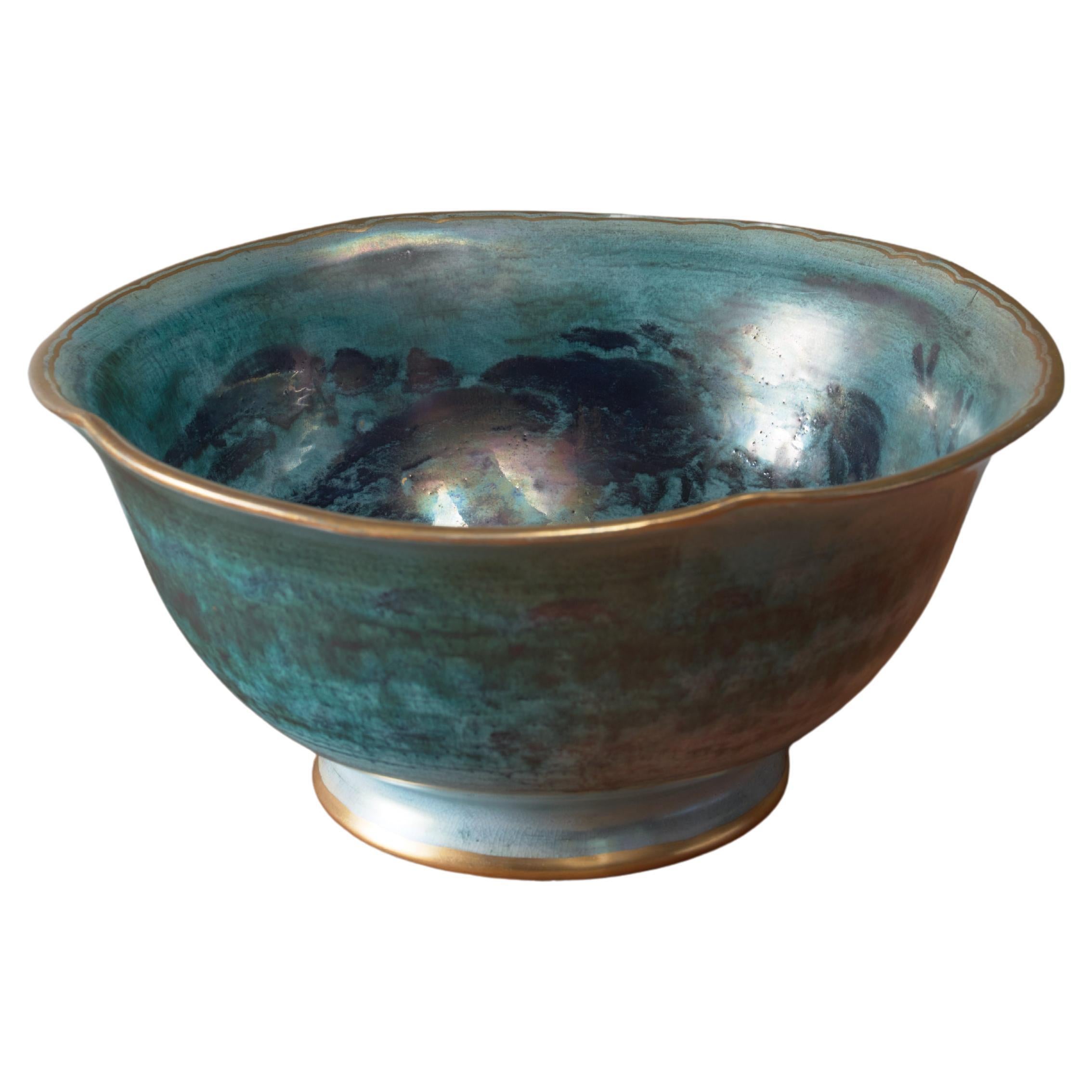 Josef Ekberg Large Lustreware Ceramic Bowl for Gustavsberg, Sweden, 1929 For Sale