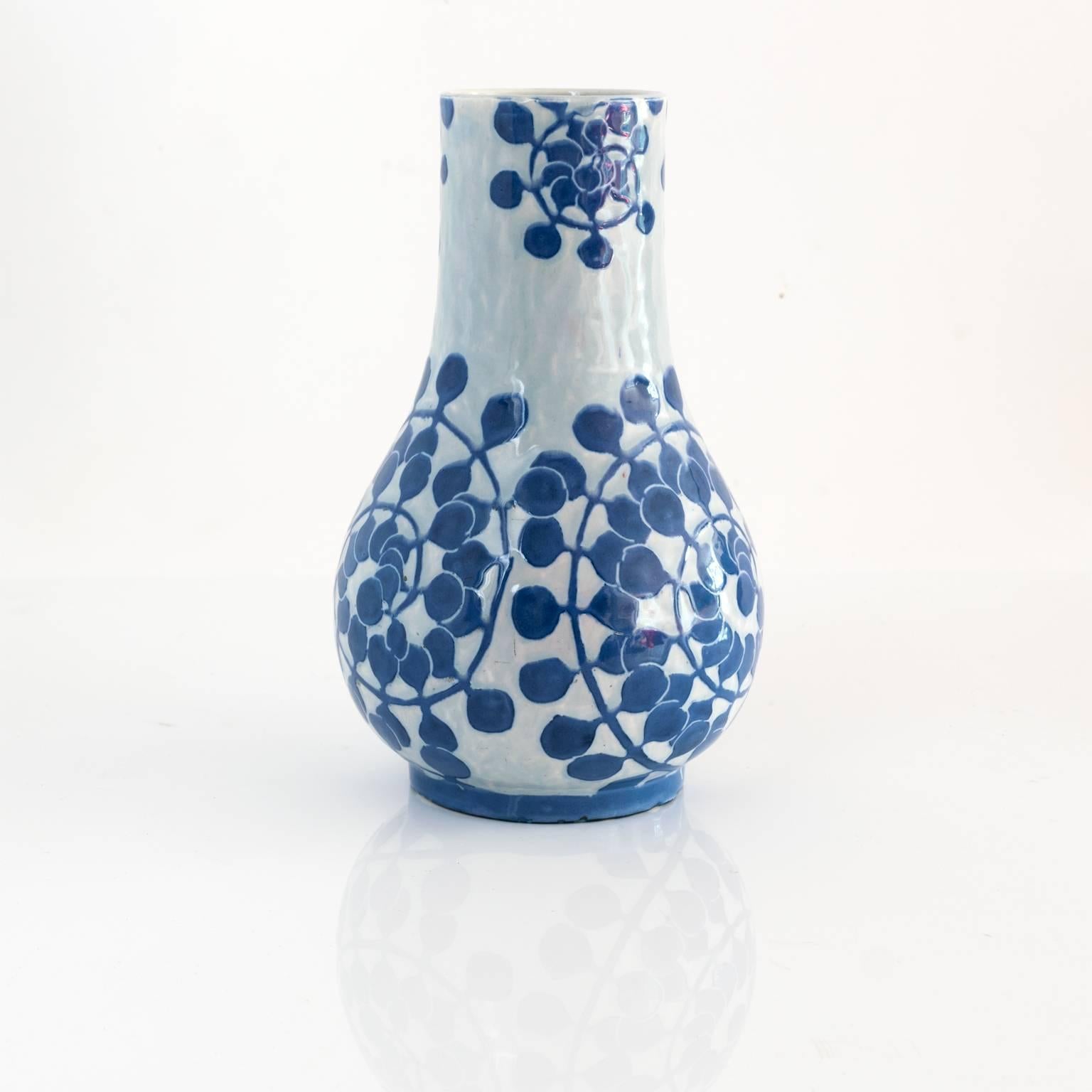 Scandinavian Josef Eklerg Art Nouveau Vase with Spiral for Rorstrand, Sweden, 1902