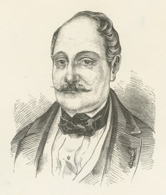 Josef Ettenreich, Viennese Hero, Original Antique Lithograph, 1853