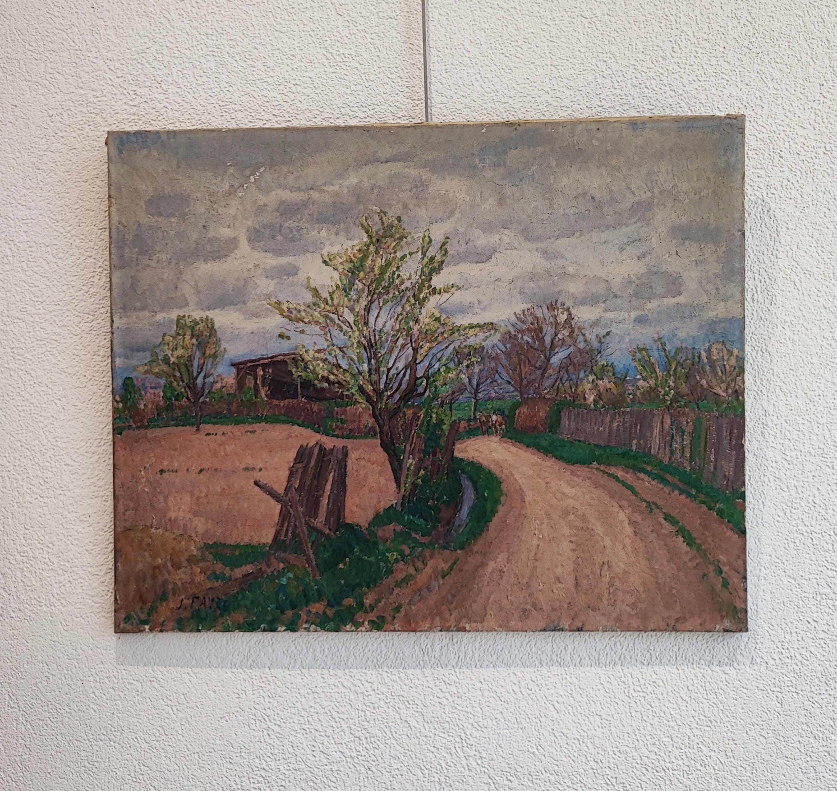 Spring in Bernex - Painting by Josef Favre