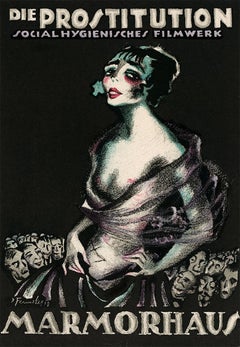 Die Prostitution by Josef Fenneker, Weimar silent film poster, Anita Berber 1919