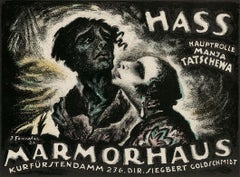 Hass by Josef Fenneker, Weimar German Expressionist silent film poster, 1920