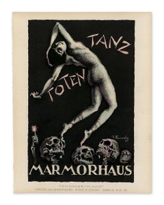 Totentanz (La Dance de la mort) de Josef Fenneker, affiche de film muet d'horreur, 1919
