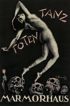 Totentanz (Dance of Death) by Josef Fenneker, Horror silent film poster, 1919