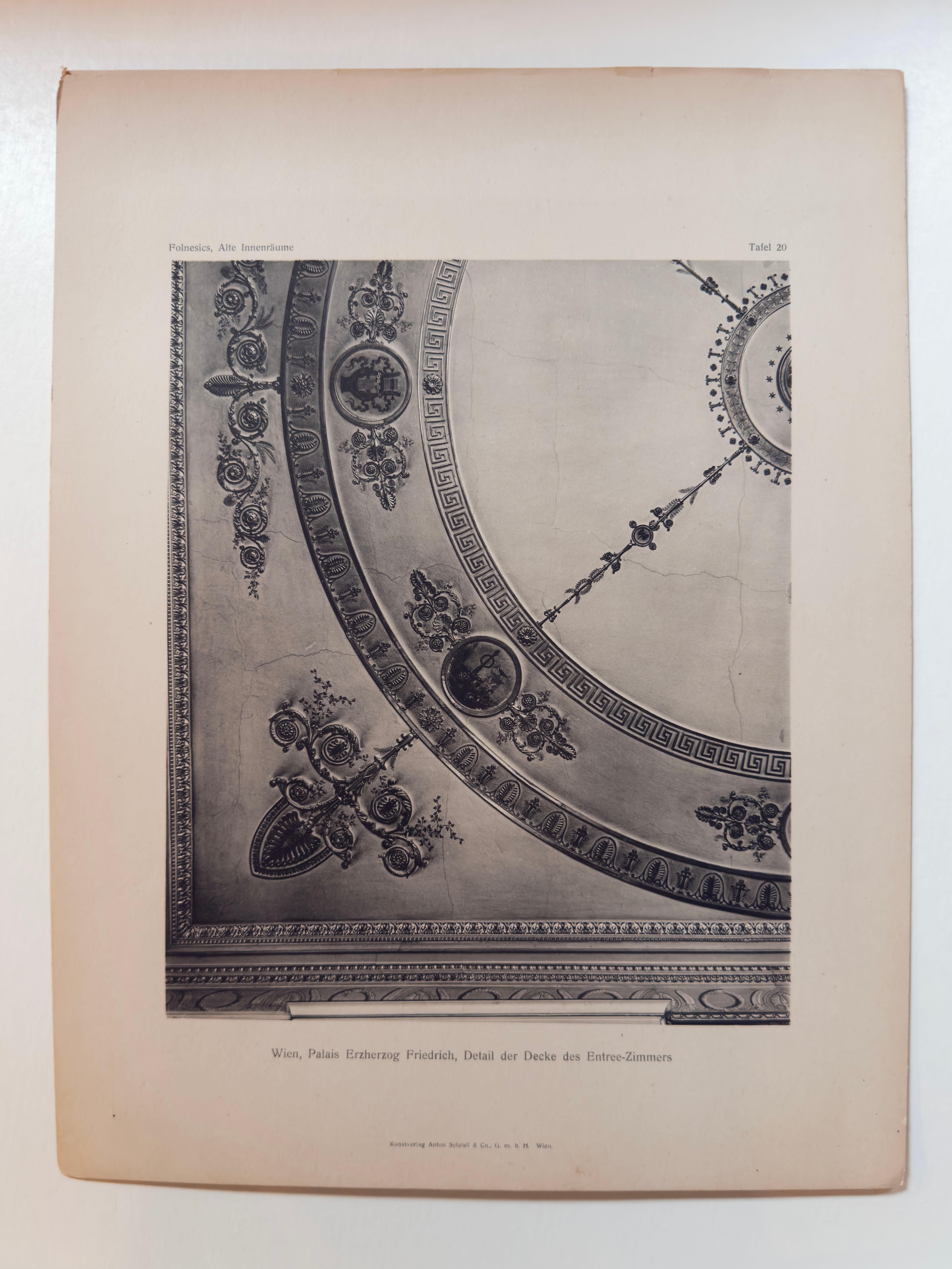 Planche 20 : "Vienne, Palais Erzherzog Friedrich, Détail du plafond de l
entrée