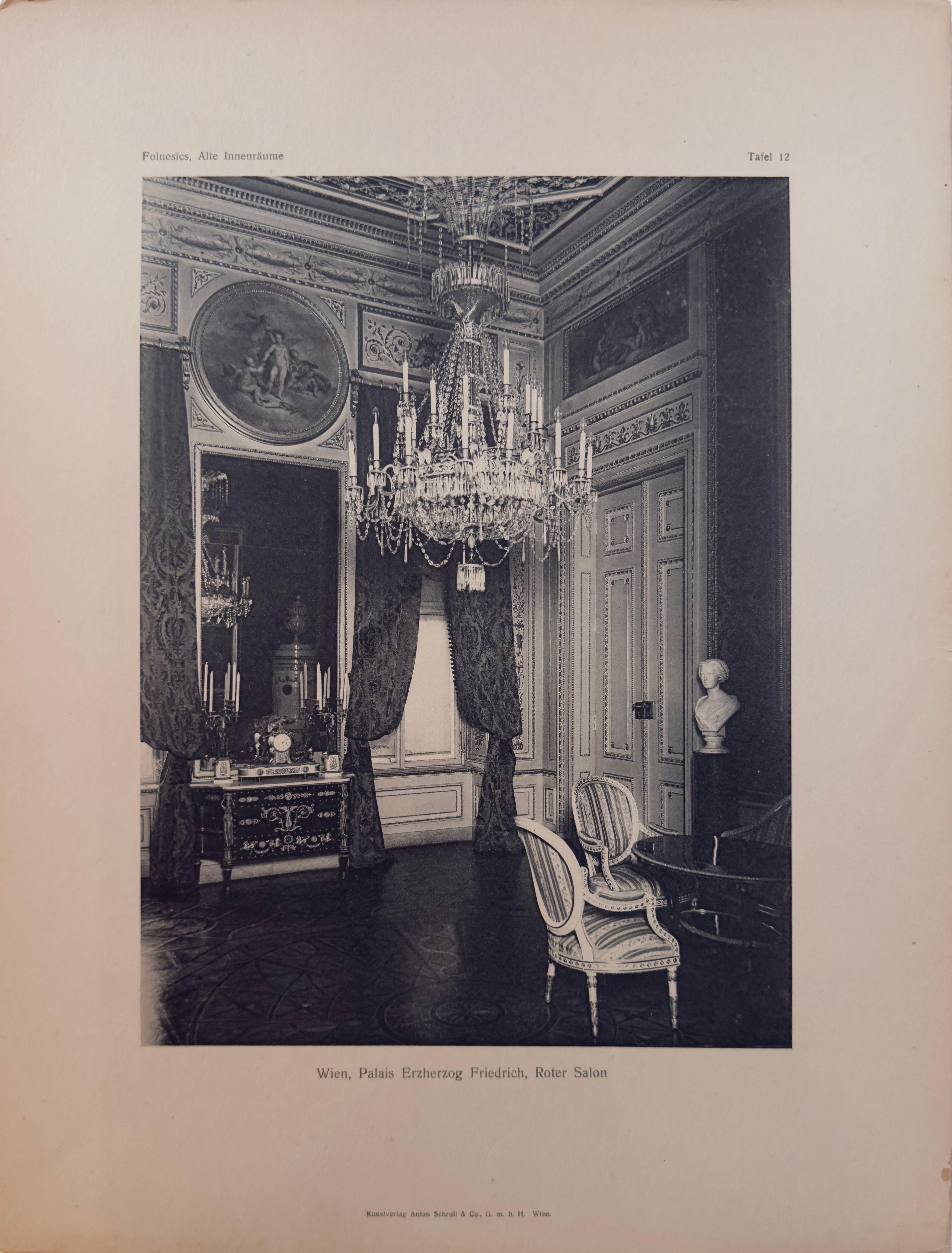 Placa 12 : Viena,  Palacio Erzherzog Friedrich, Salón Rojo - Photograph de Josef Folnesics