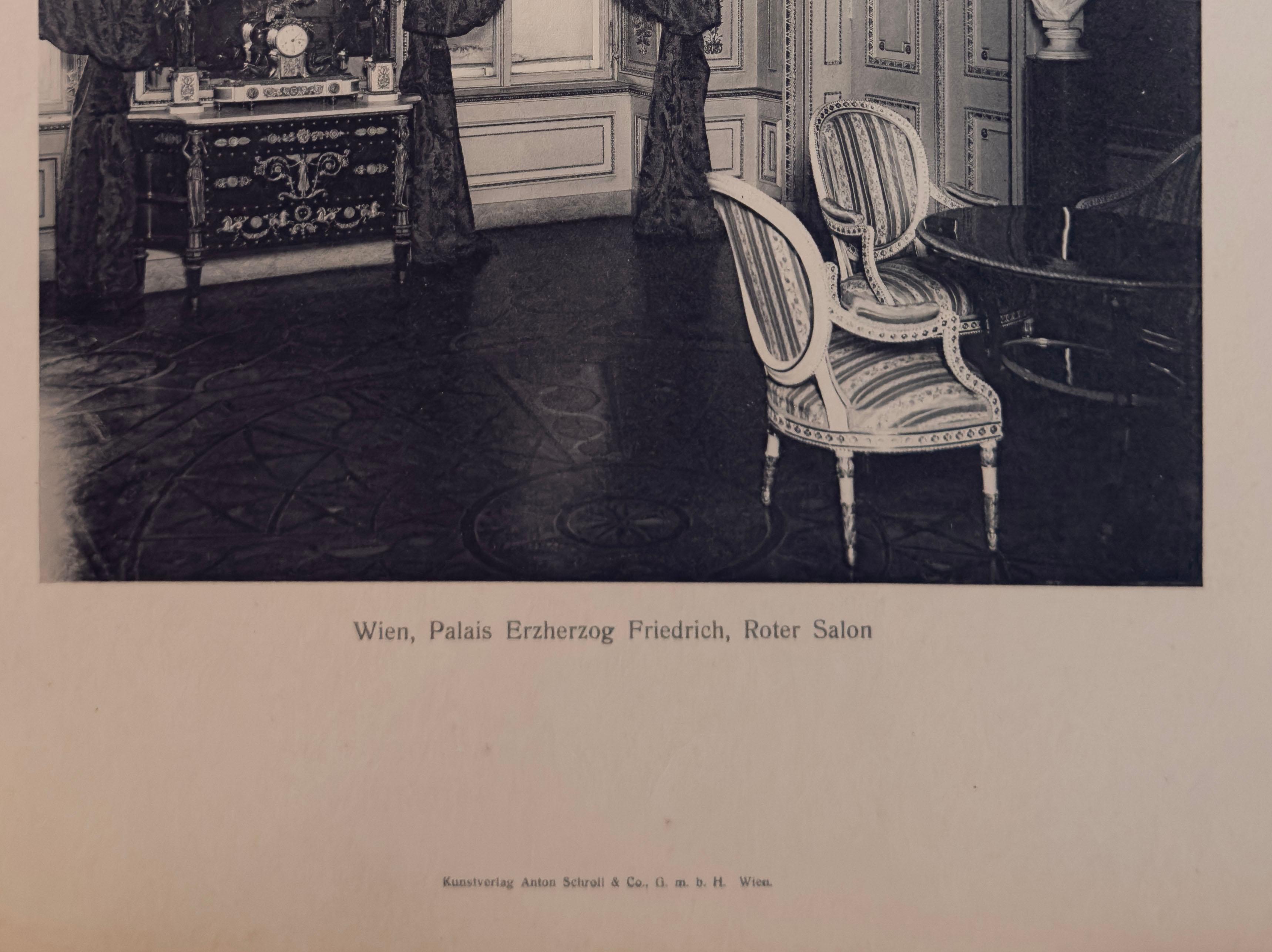 Placa 12 : Viena,  Palacio Erzherzog Friedrich, Salón Rojo - Photograph Académico de Josef Folnesics