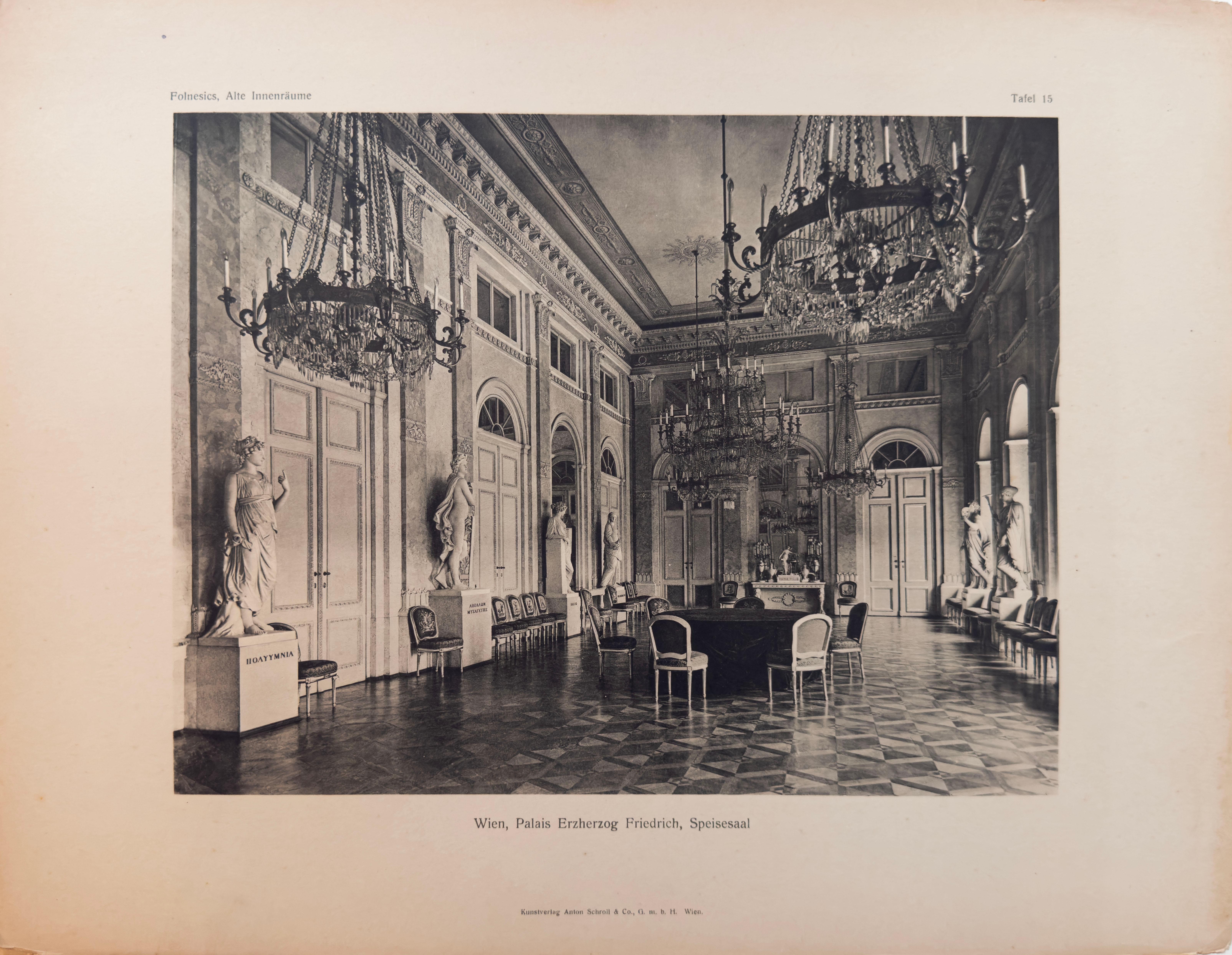 Planche 15 : Vienne,  Palais Erzherzog Friedrich, Salle à manger - Photograph de Josef Folnesics