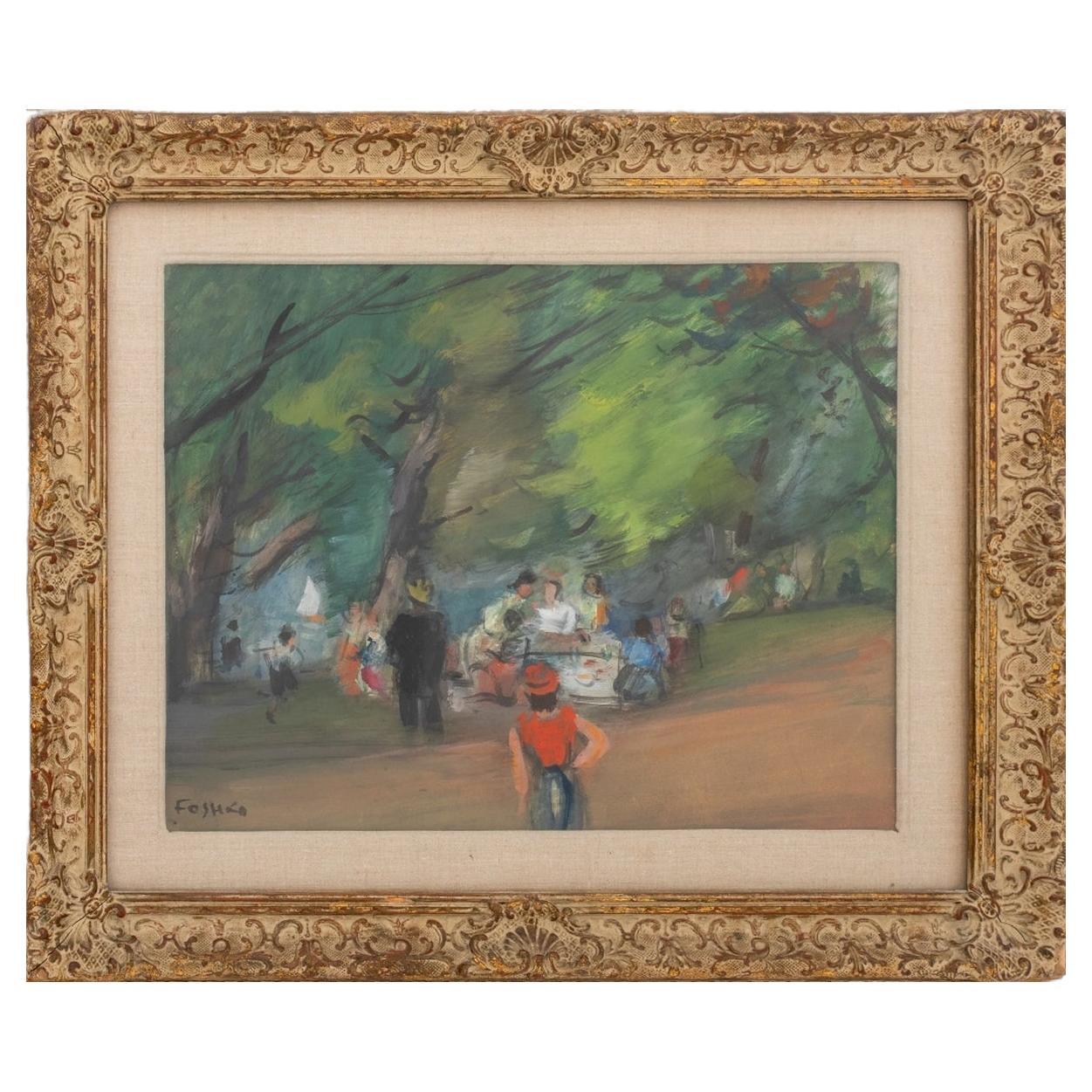 Josef Foshko Picnic Watercolor on Paper