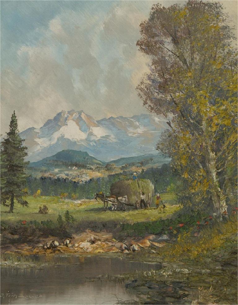 Josef FrÃ¼hmesser (1929â€“1995) - Mid 20th Century Oil, Alpine Summer 1