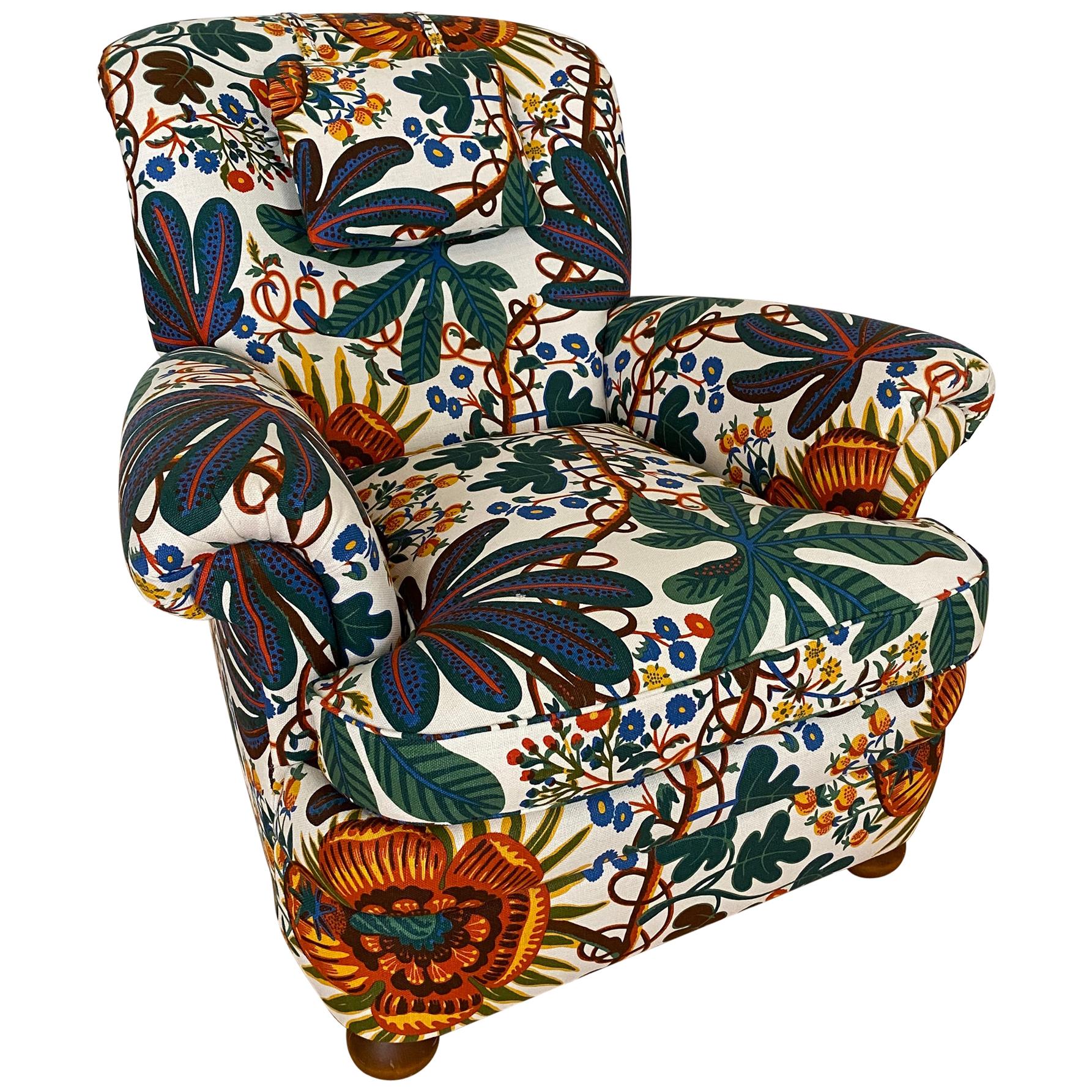 Josef Frank 336 armchair for Svenskt Tenn newly upholstered in the 