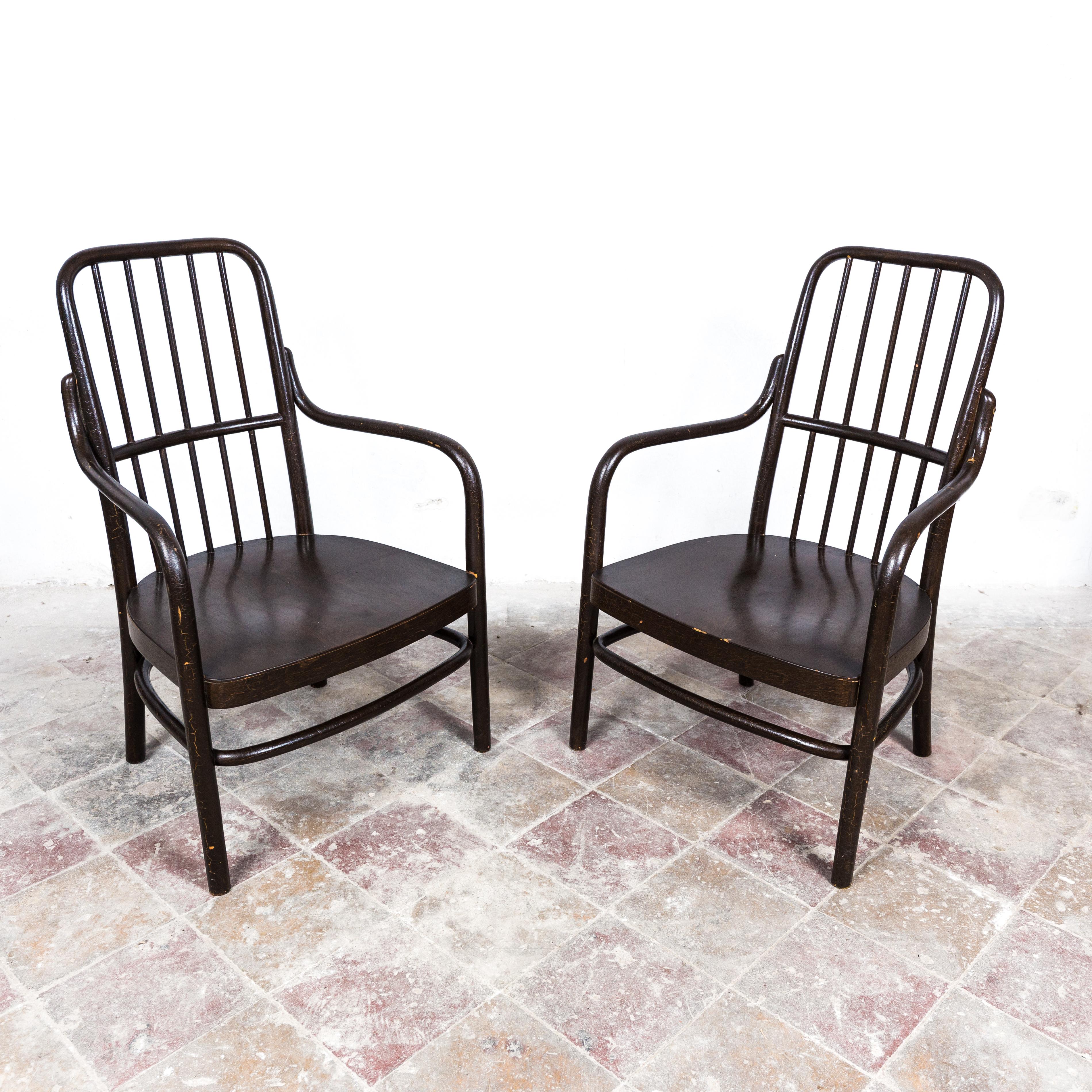 Bauhaus Josef Frank A 63/F Armchairs for Thonet, 1930s For Sale