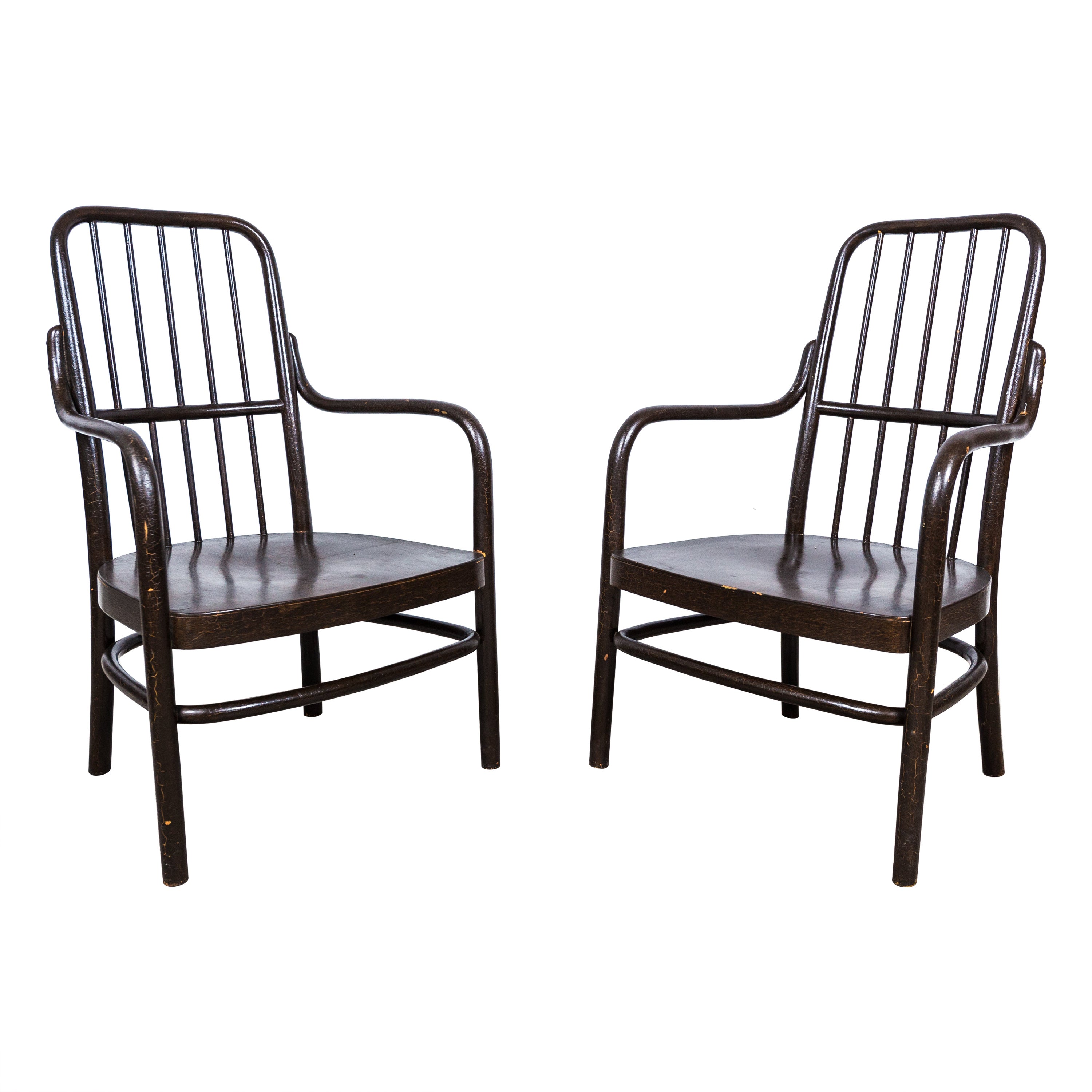 Josef Frank A 63/F Armchairs for Thonet, 1930s