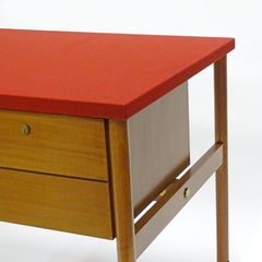 Escritorio regulable Josef Frank de madera, latón y fieltro para Frangi Milano