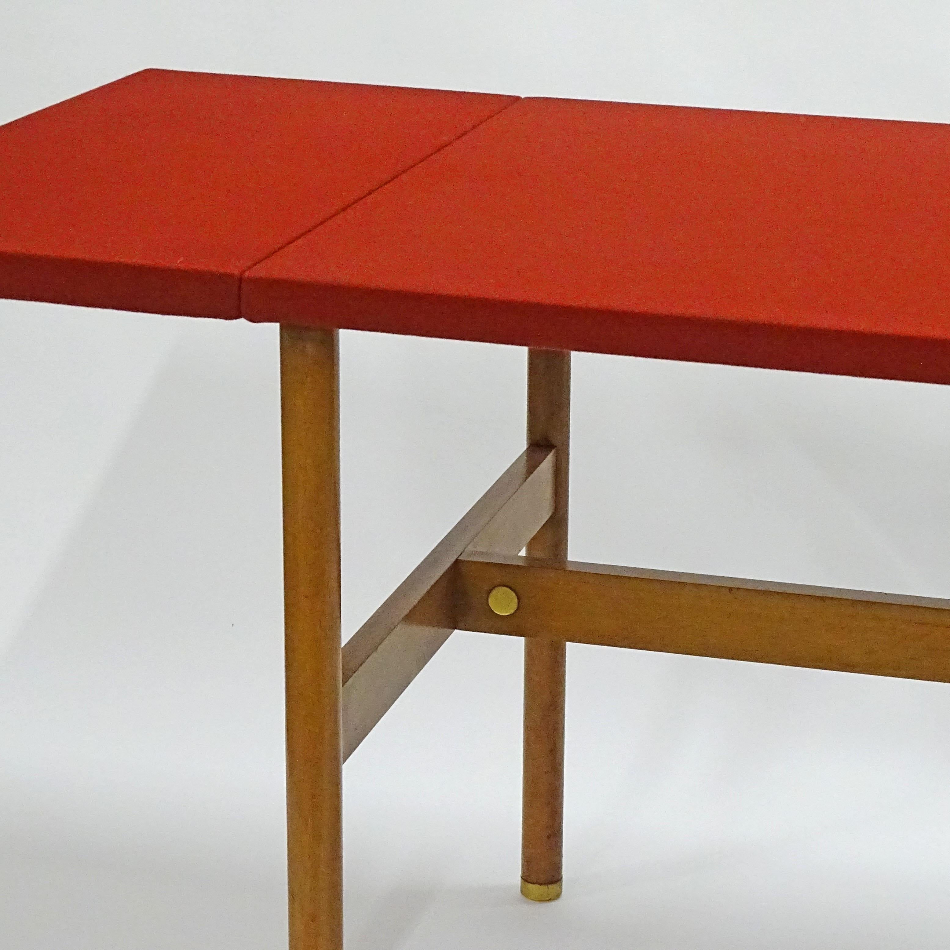 italien Bureau réglable Josef Frank en bois, laiton et feutre pour Frangi, Milano en vente