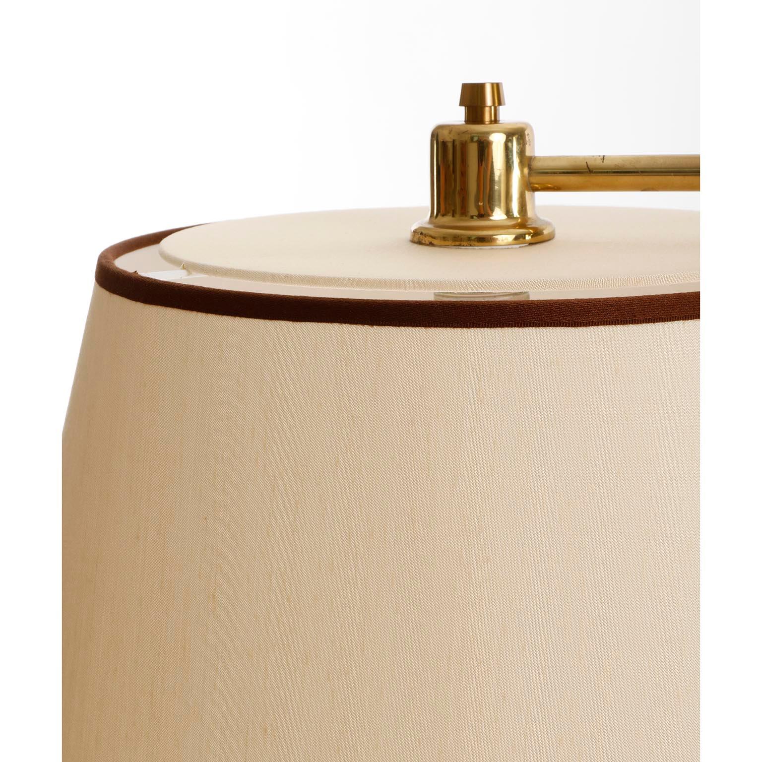 Josef Frank Adjustable Floor Lamp 'Neolift' by J.T. Kalmar, Brass Wood, 1950s For Sale 4