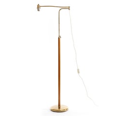 Lampada da terra orientabile 'Neolift' di Josef Frank by J.T. Kalmar, Brass Wood, anni '50