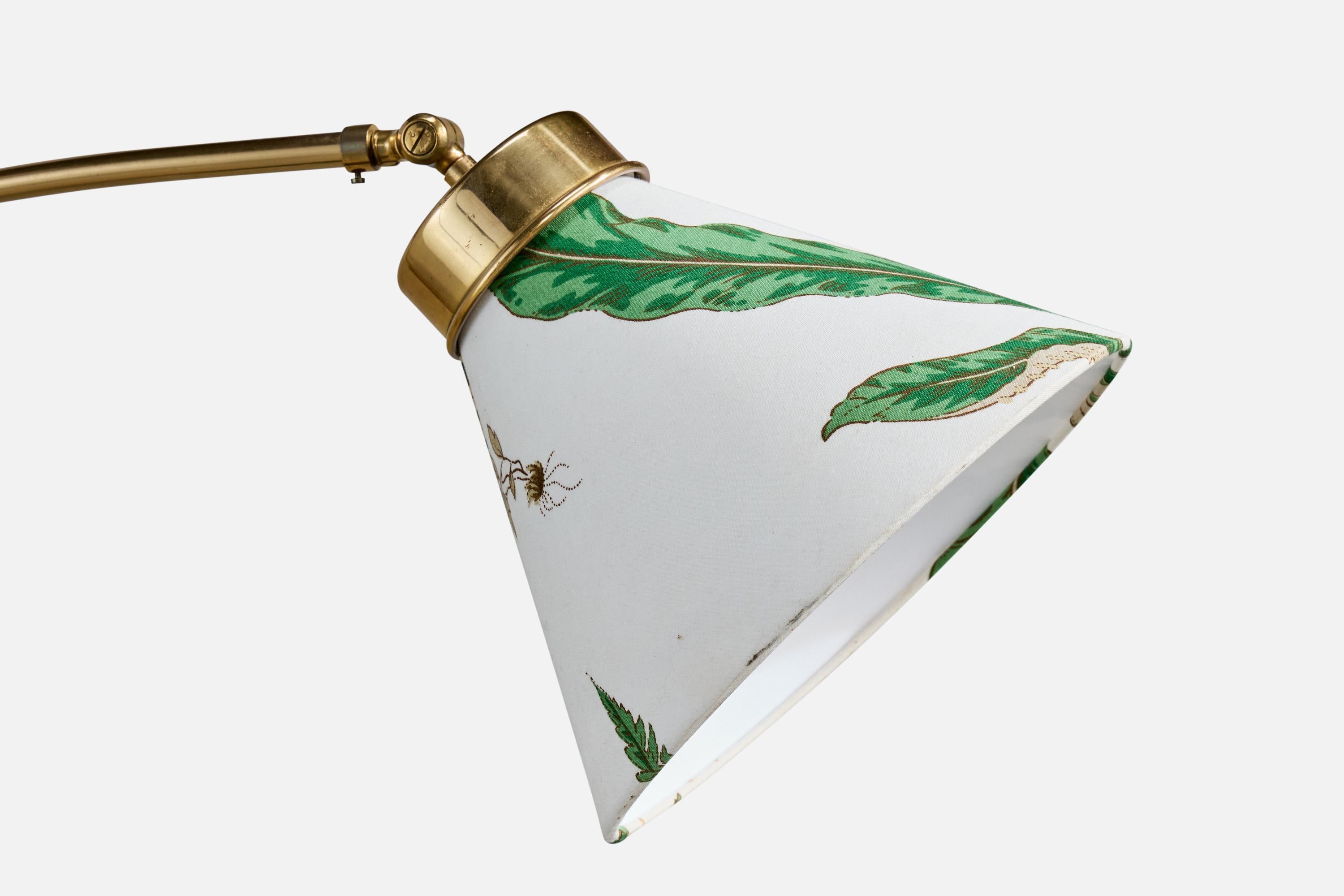 Josef Frank, Applique regolabile, Ottone, Tessuto, Svezia, anni '50 in vendita 2