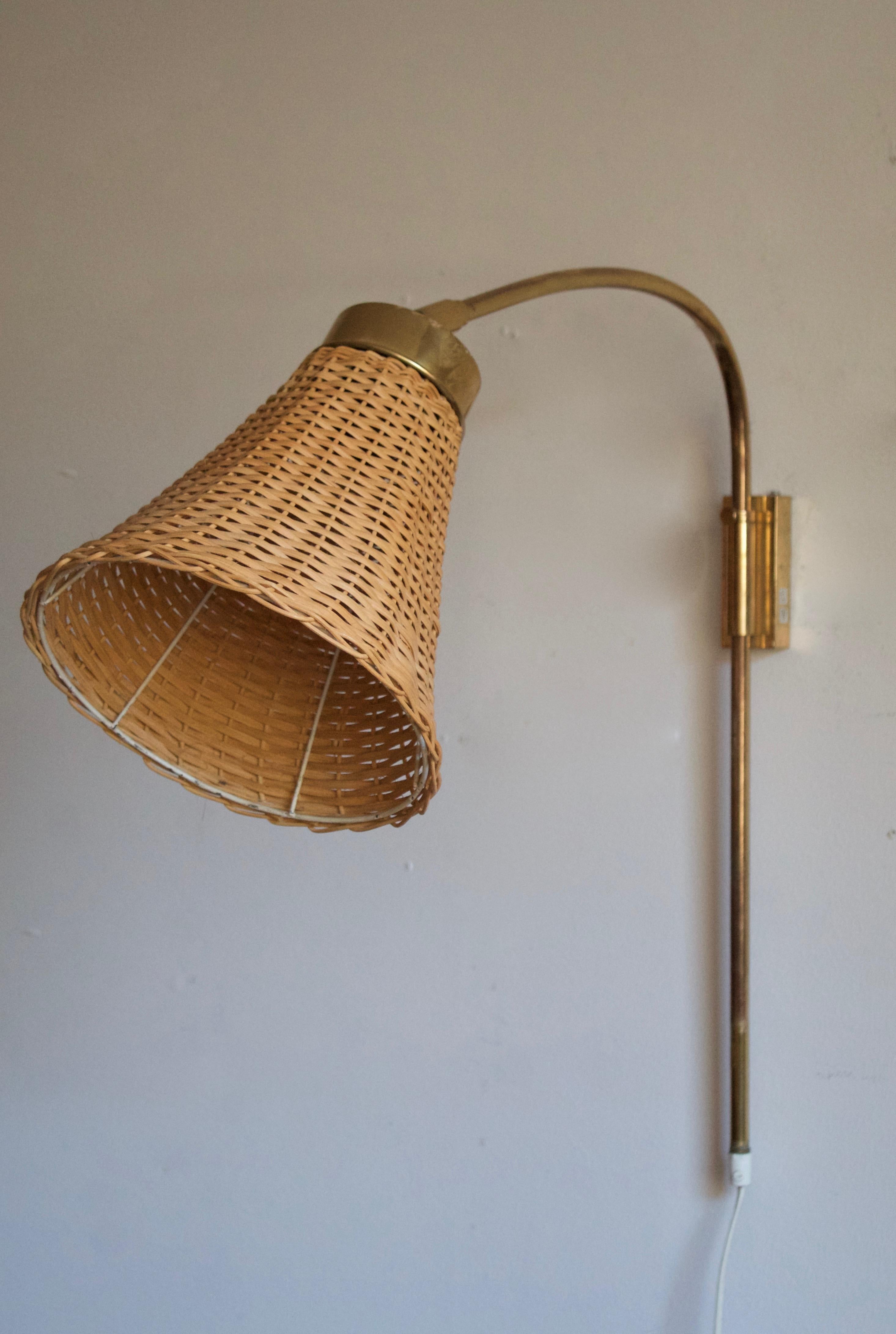 rattan wall sconce