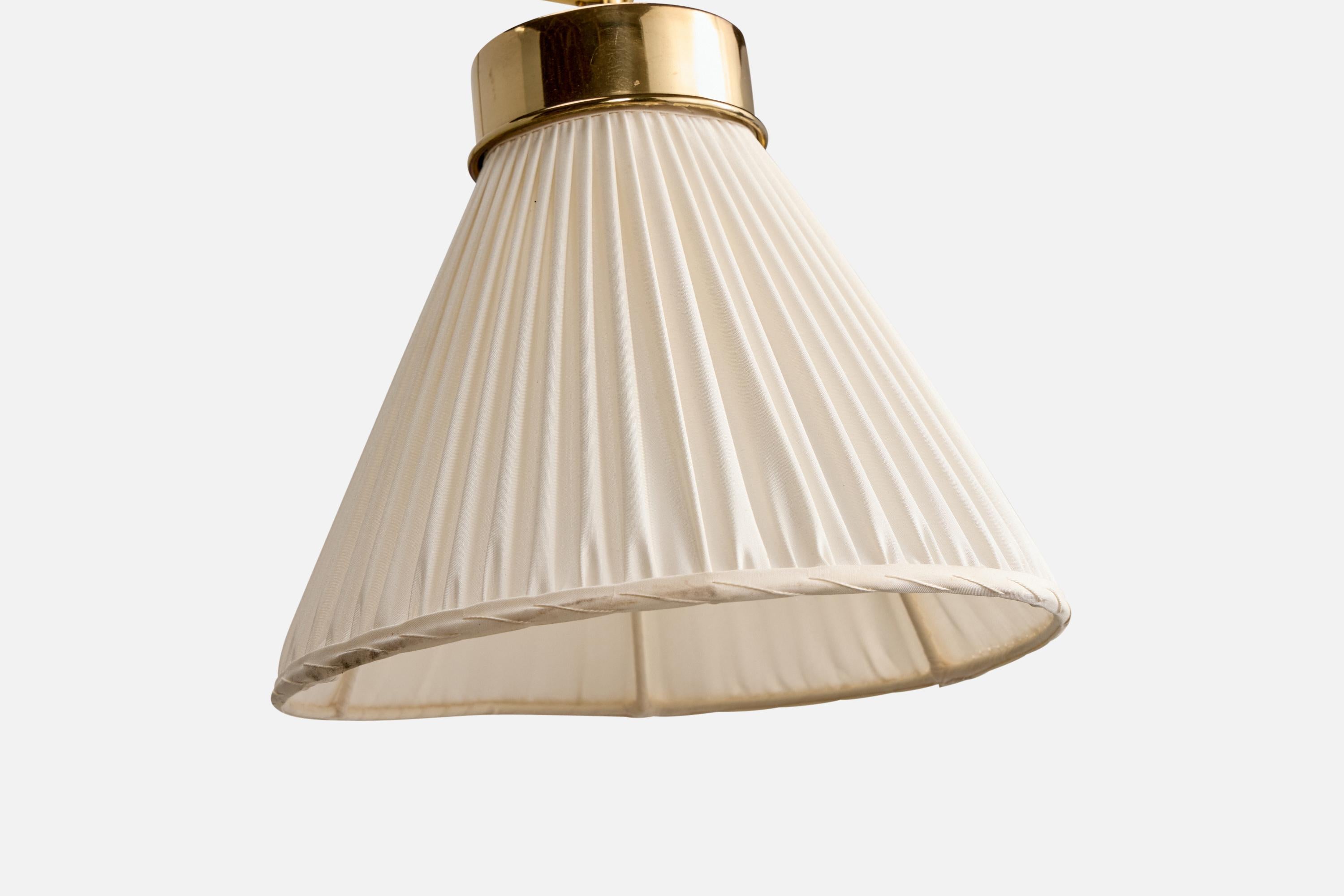 Josef Frank, Adjustable Wall Lights, Brass, Fabric, Sweden, 1990s en vente 5