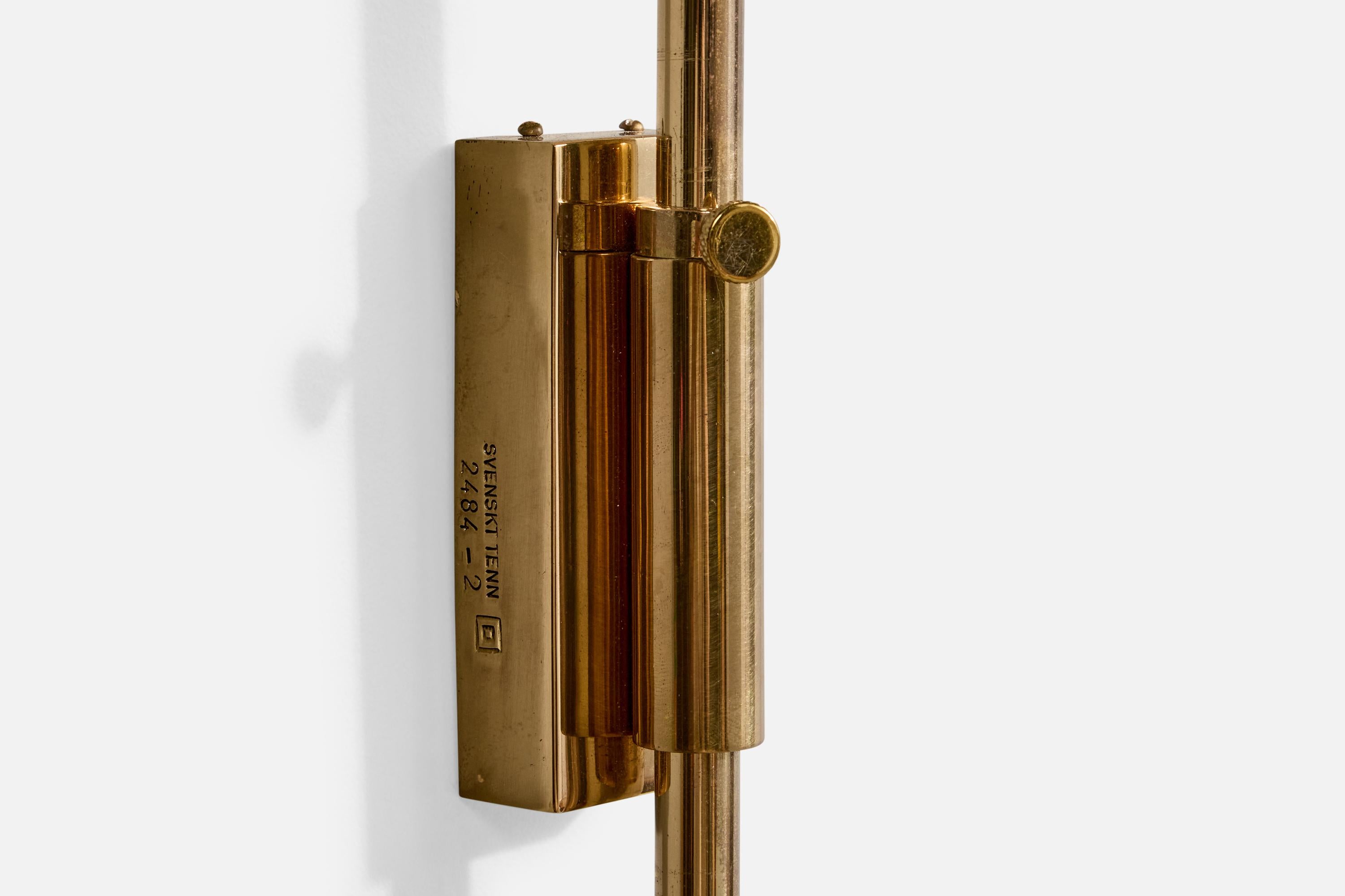 Josef Frank, Adjustable Wall Lights, Brass, Fabric, Sweden, 1990s en vente 1