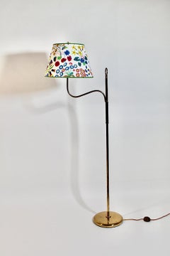 Josef Frank Art Deco Brass Leather Floor Lamp Haus & Garten circa 1935 Austria