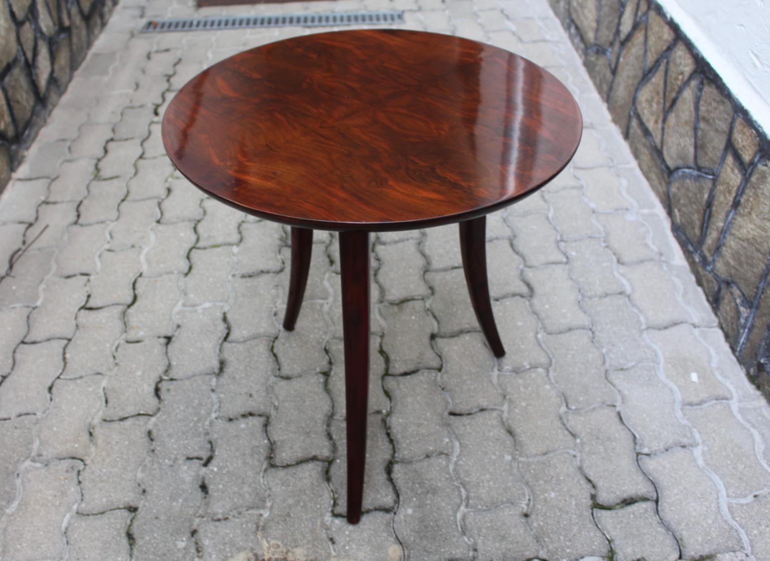 Josef Frank Art Deco Era Round Walnut Side Table for Haus & Garten c 1926 Vienna For Sale 8