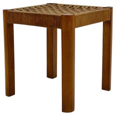 Josef Frank Art Deco Stool Beech Wood and Rope Bast Austria circa 1928