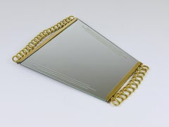 Josef Frank Attr. Espejo de pared de lazo de latón de mediados de siglo, Austria, años 50