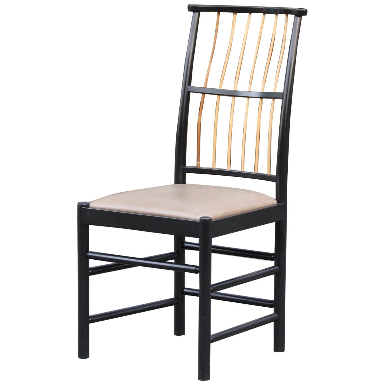Josef Frank Black Lacquered Birch 2025 Spindle Back Chair Designed in 1925