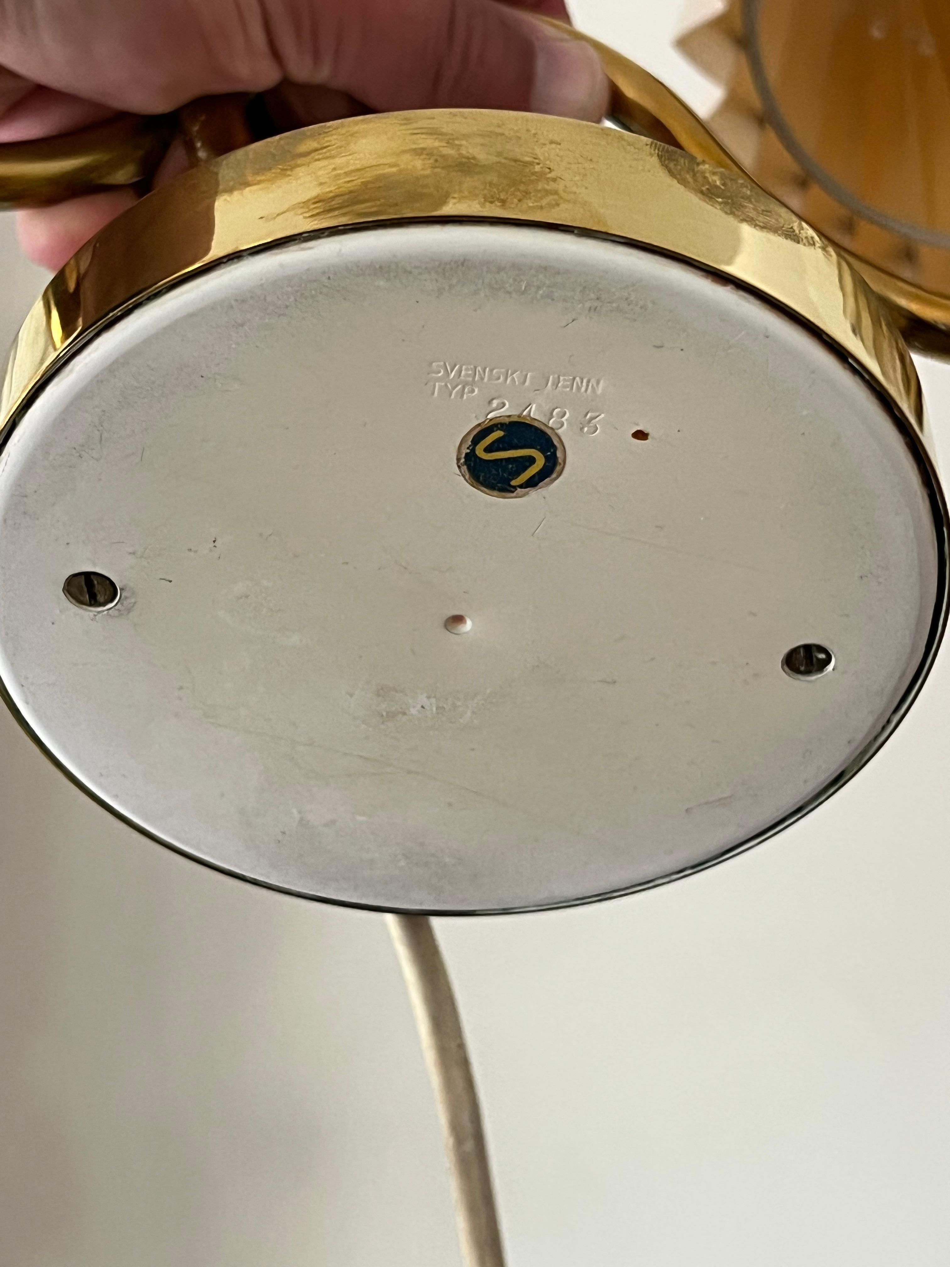 Josef Frank Brass & Pleated Shades Table Lamp - 1960s Svenskt Tenn, Sweden For Sale 3